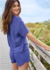 Terry Button-Up Cover-Up - Blue sold by VENUS