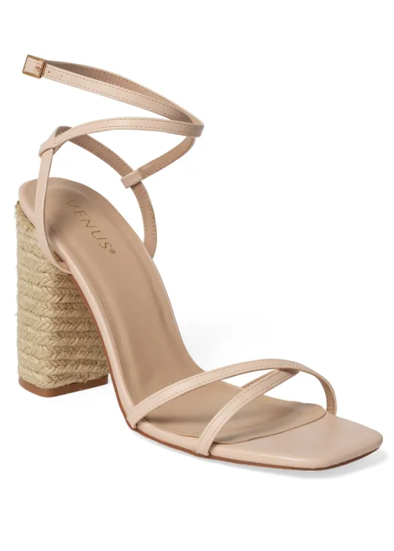 Lori Block Heel Sandals - Nude sold by VENUS
