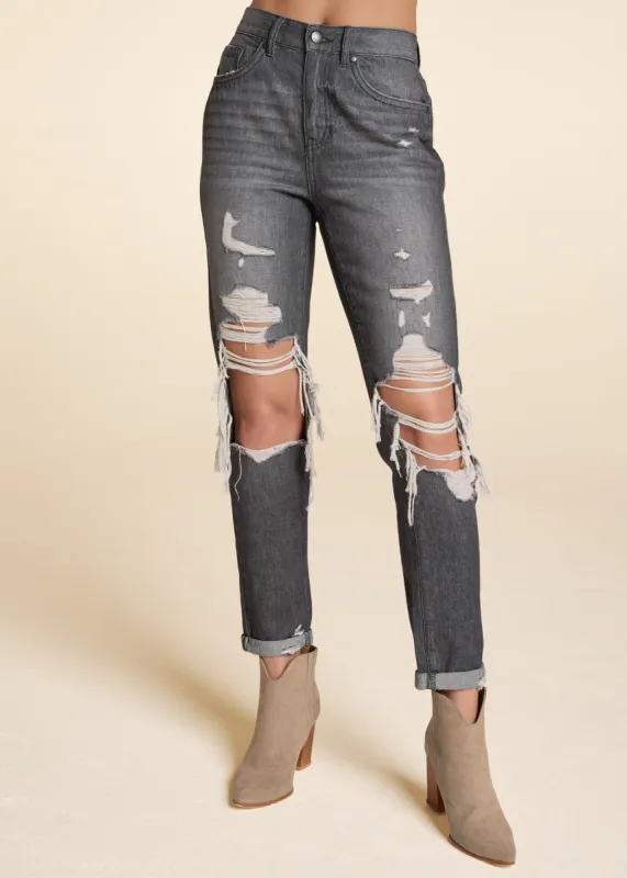 New Vintage Boyfriend Jeans - Black Denim sold by VENUS