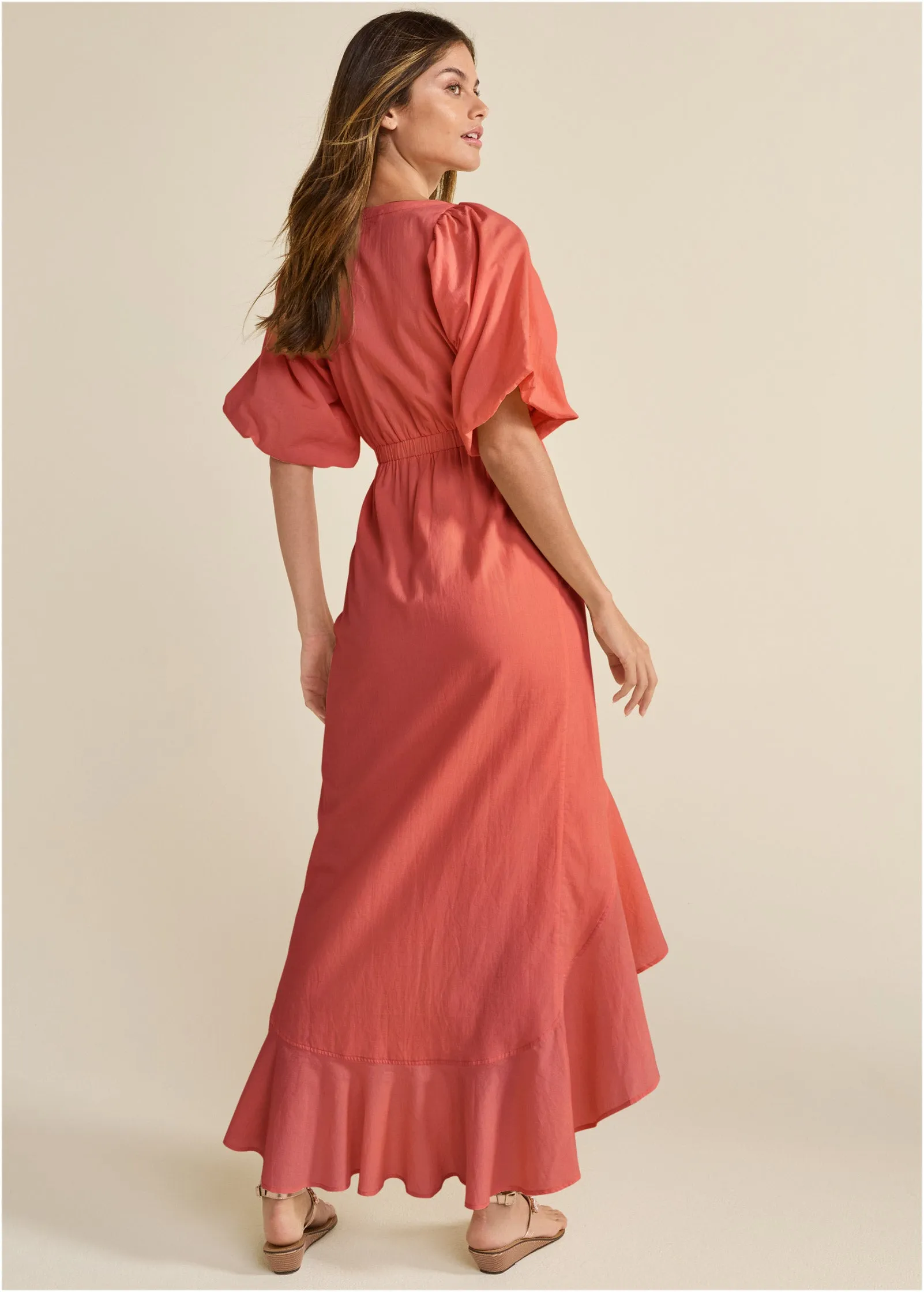 Ruffle Wrap Maxi Dress - Burnt Orange sold by VENUS product image thumbnail 2
