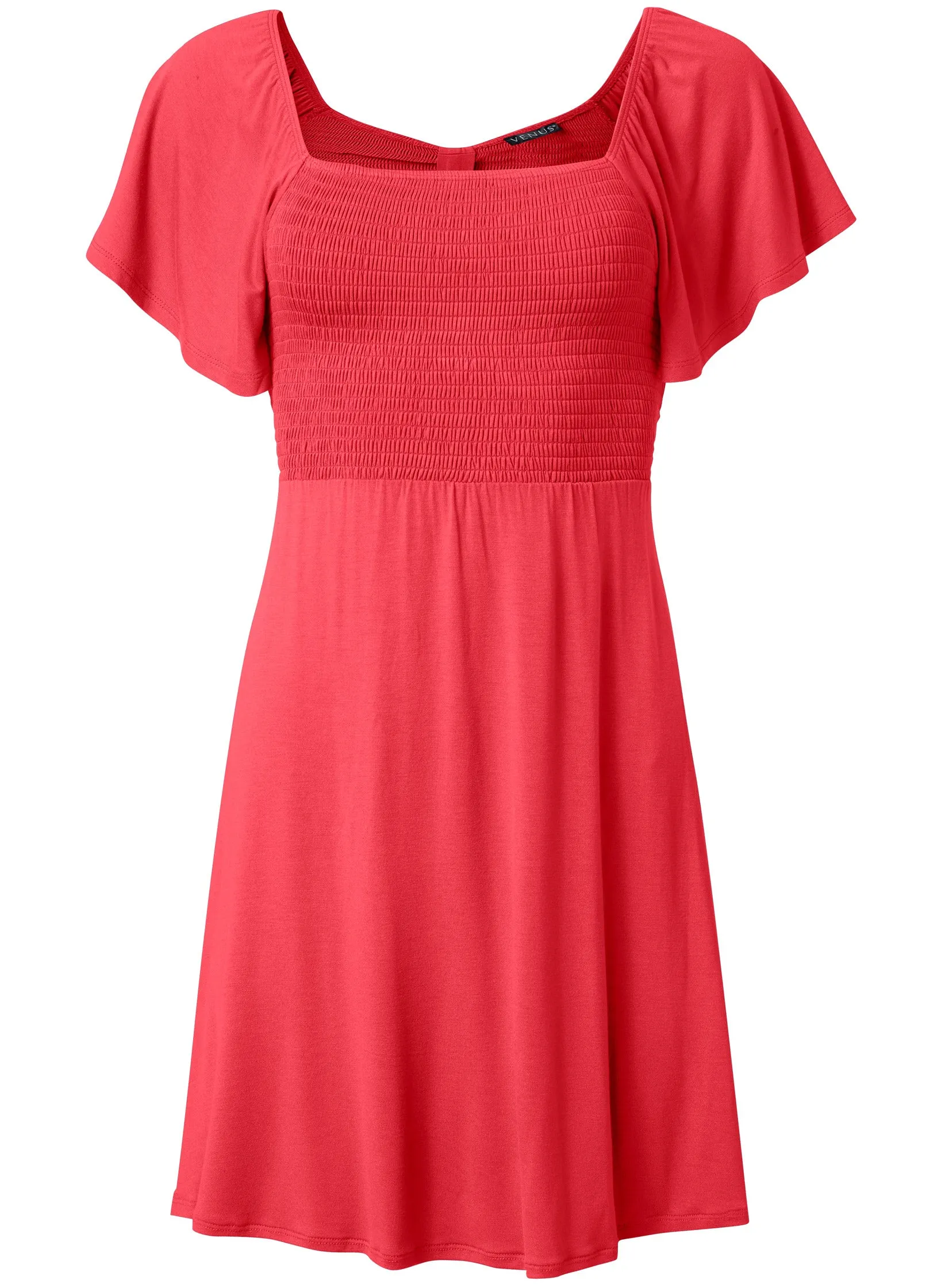 Back Cutout Smocked Dress - Red sold by VENUS product image thumbnail 3