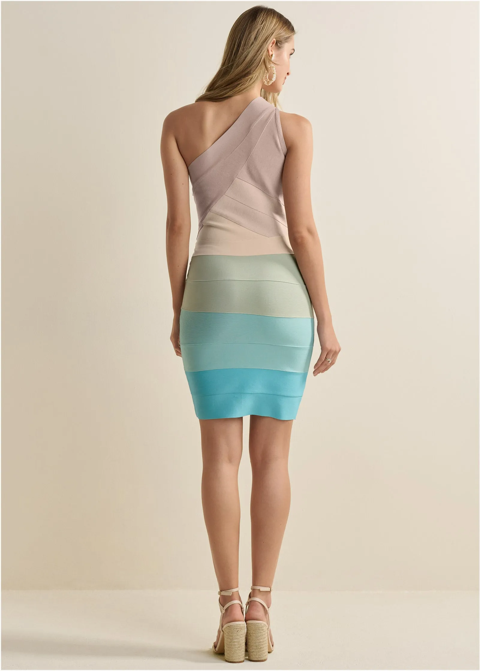 Color Block Bandage Dress - Brown Multi sold by VENUS product image thumbnail 3