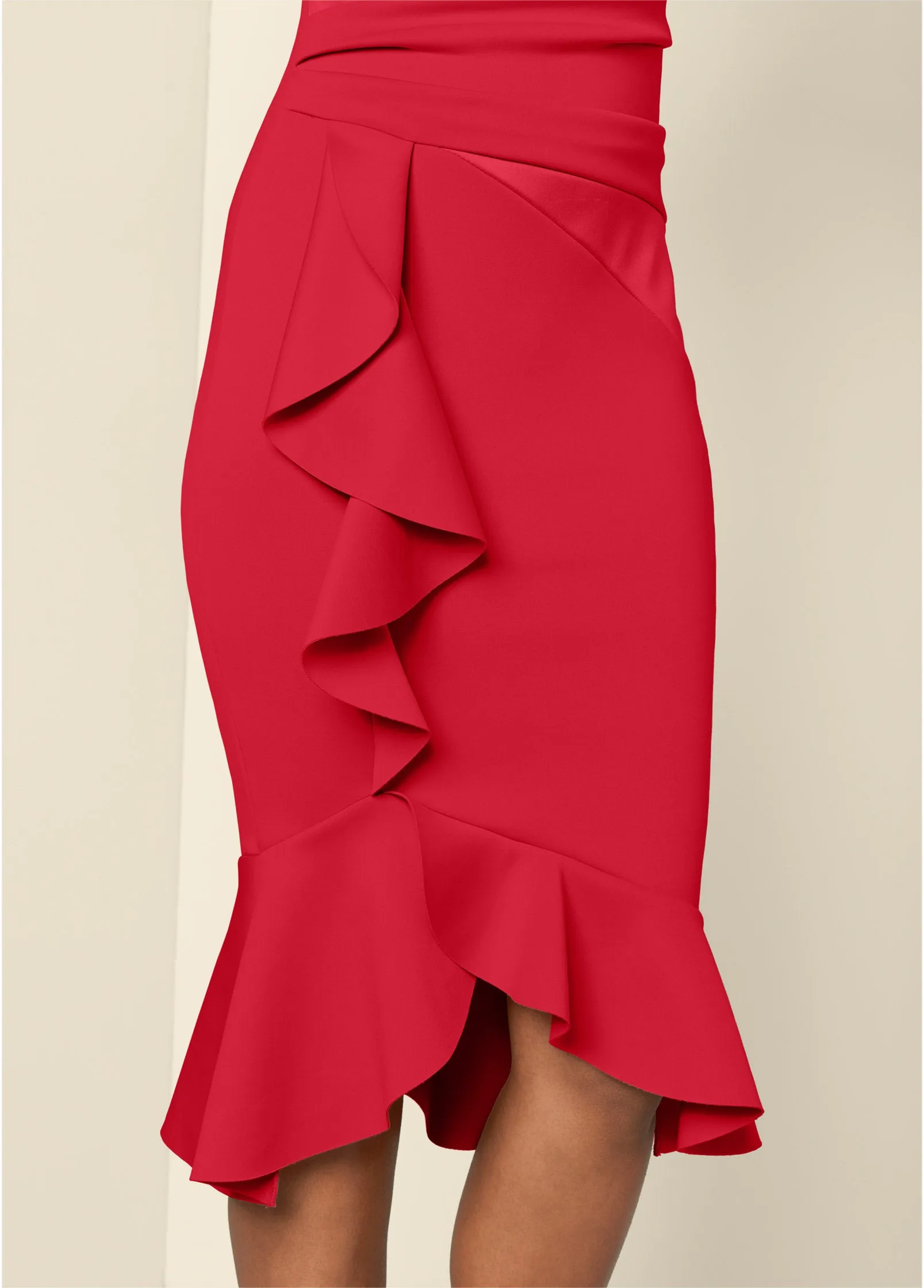 Ruffle Detail Dress - Red sold by VENUS product image thumbnail 4