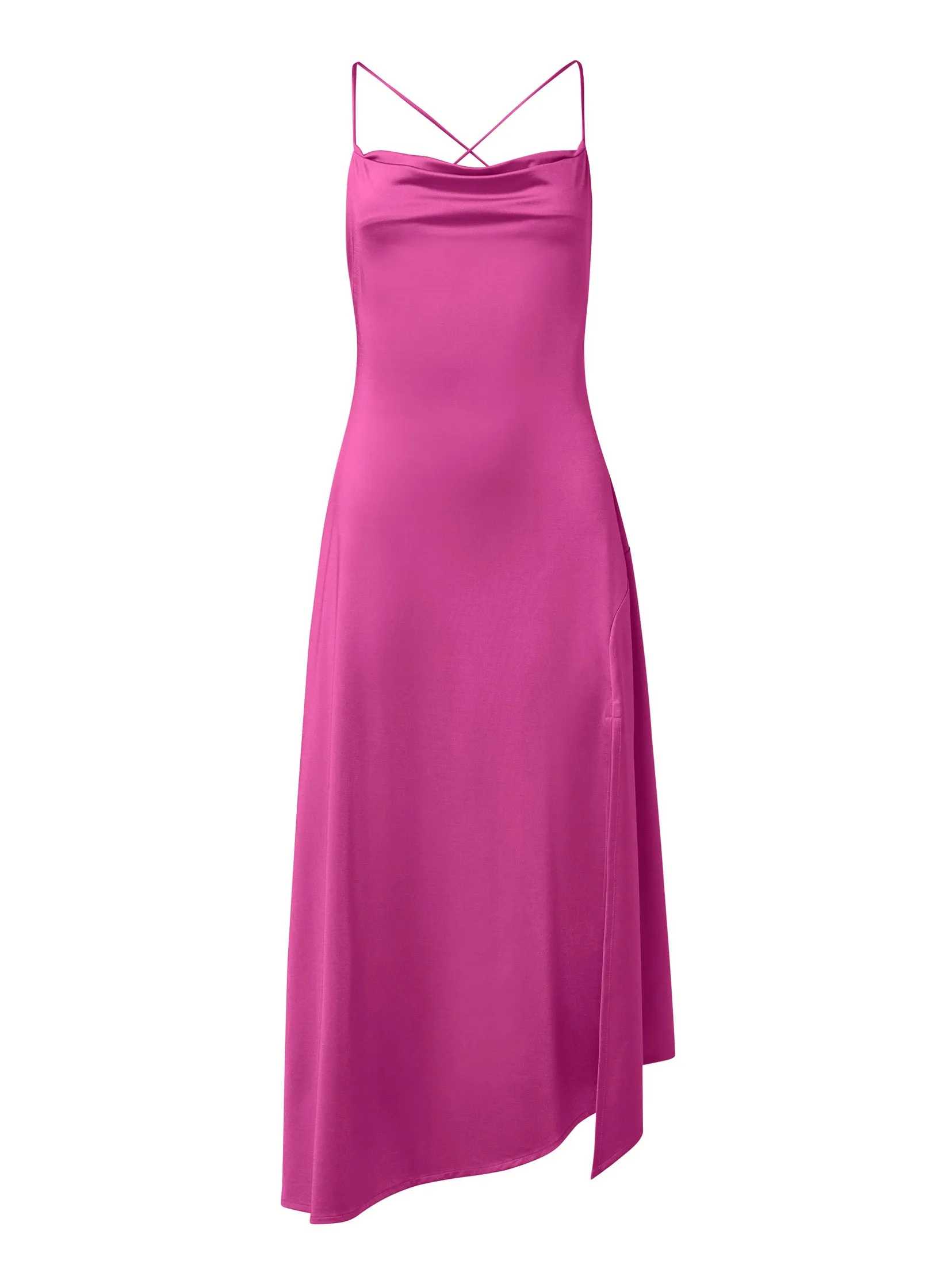 Satin Midi Dress - Fuchsia sold by VENUS product image thumbnail 5