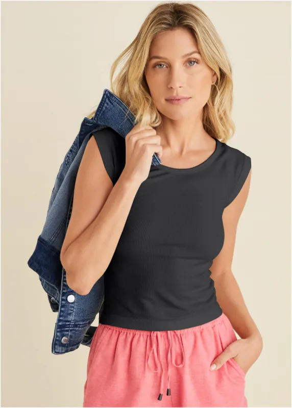Seamless Tee - Black sold by VENUS