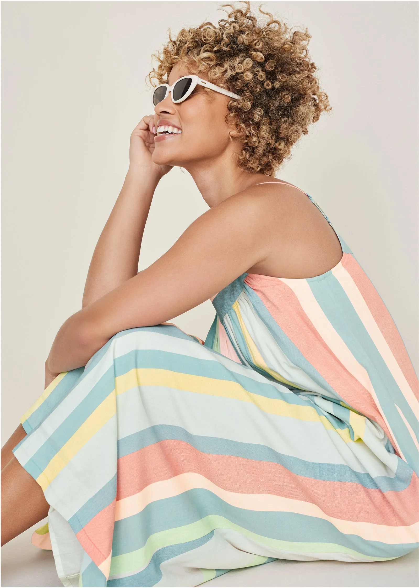 V-Neck Maxi Dress - Boardwalk Stripe sold by VENUS product image thumbnail 4