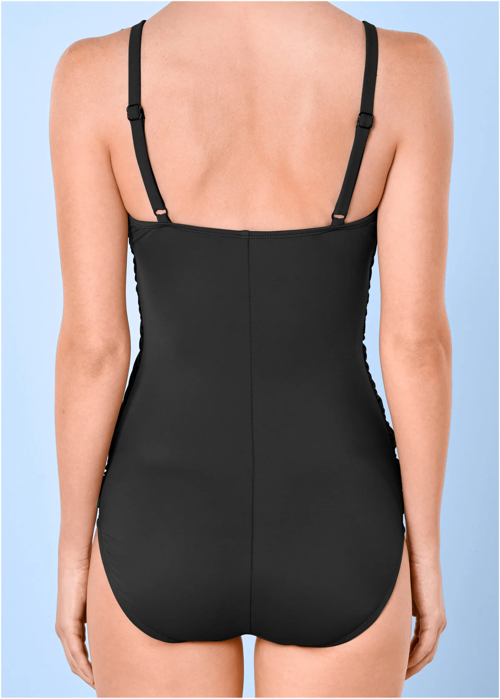 Slimming Draped One-Piece - Black Beauty sold by VENUS product image thumbnail 4