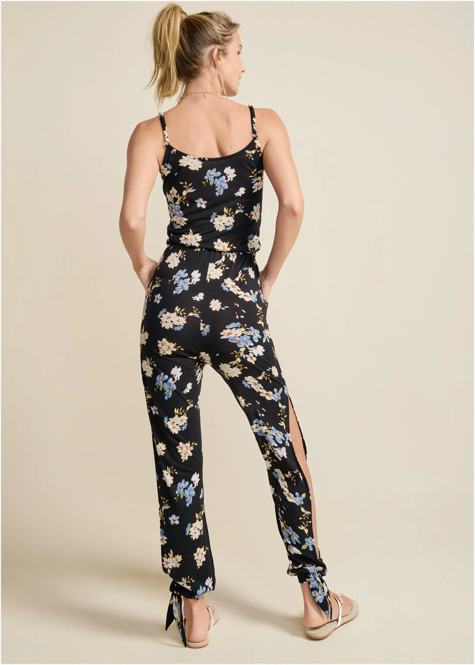 Slit Detail Jumpsuit - Black & Blue sold by VENUS product image thumbnail 2