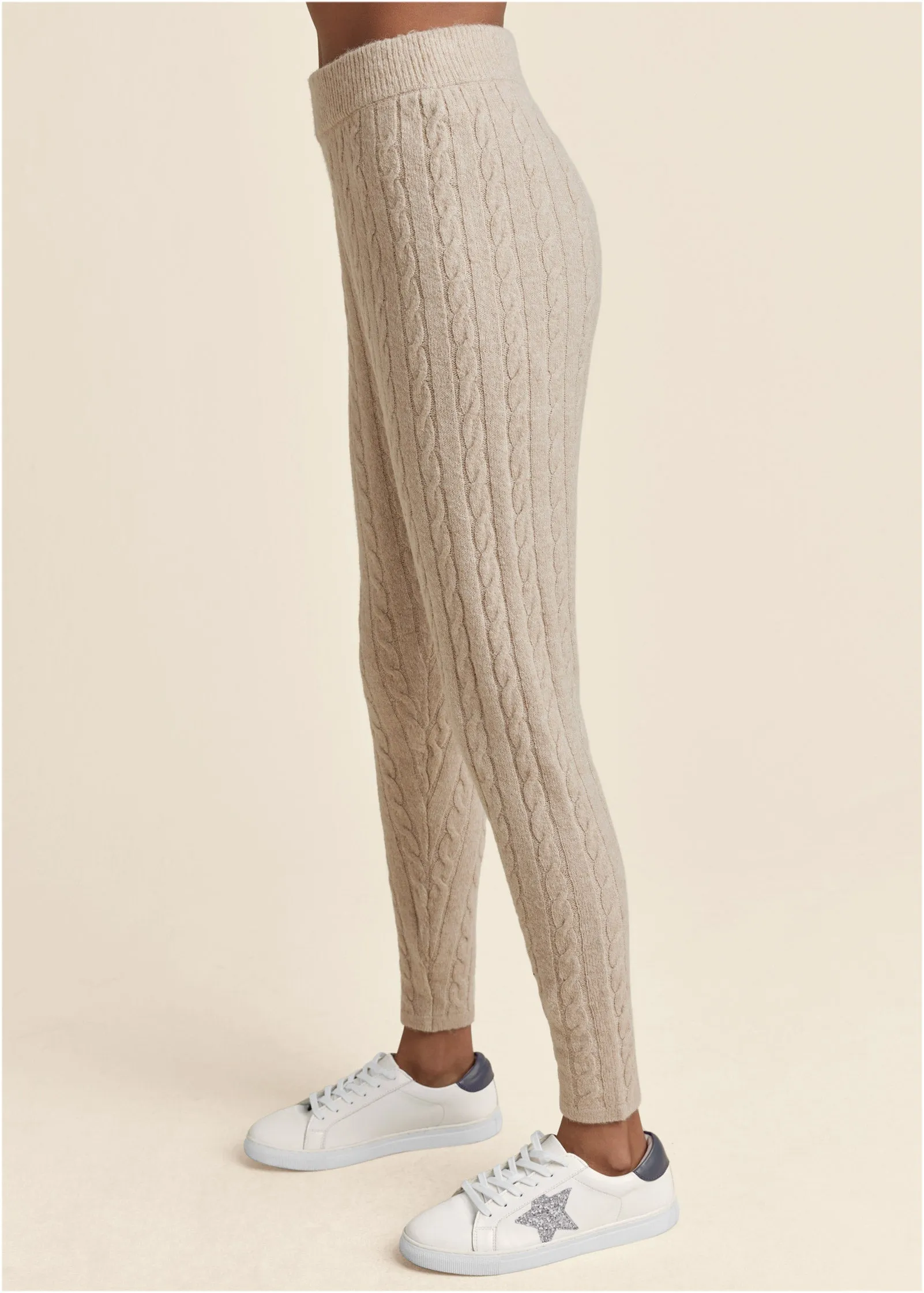 Cable Knit Leggings - Oatmeal Heather sold by VENUS product image thumbnail 3