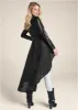 Faux Leather And Lace Detail Trench Coat - Black sold by VENUS