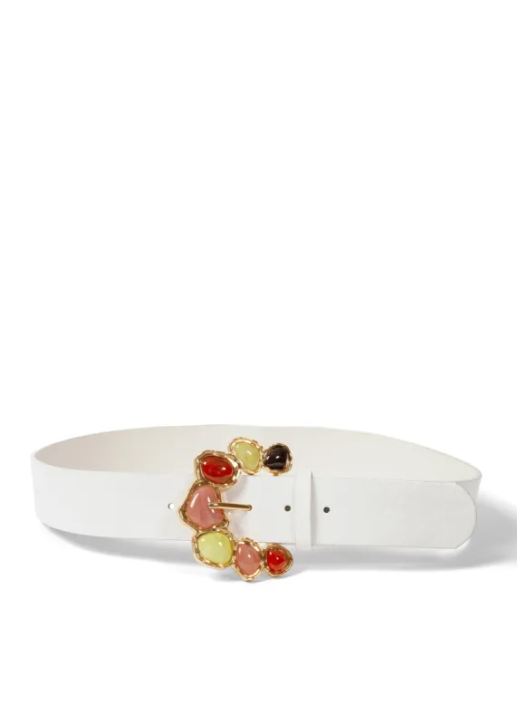 Embellished Stone Belt - White Multi sold by VENUS