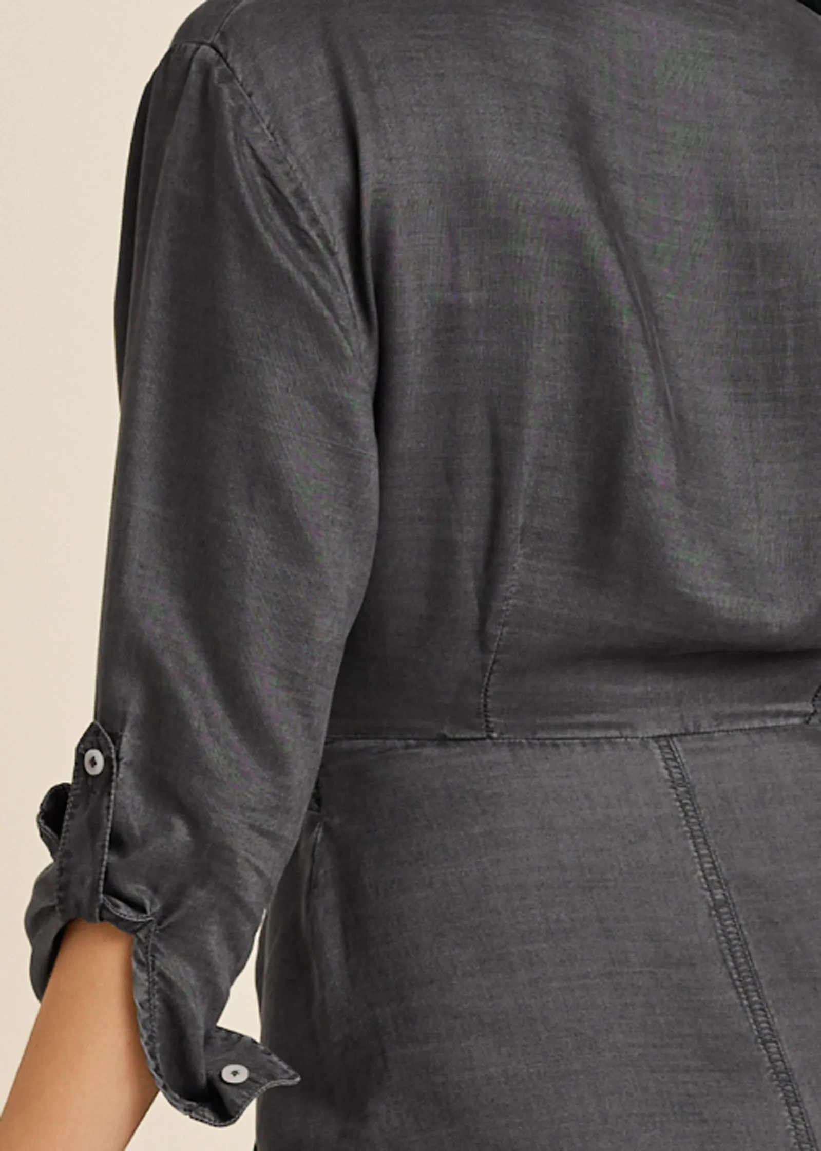 Button-Front Shirt Dress - Grey sold by VENUS product image thumbnail 4