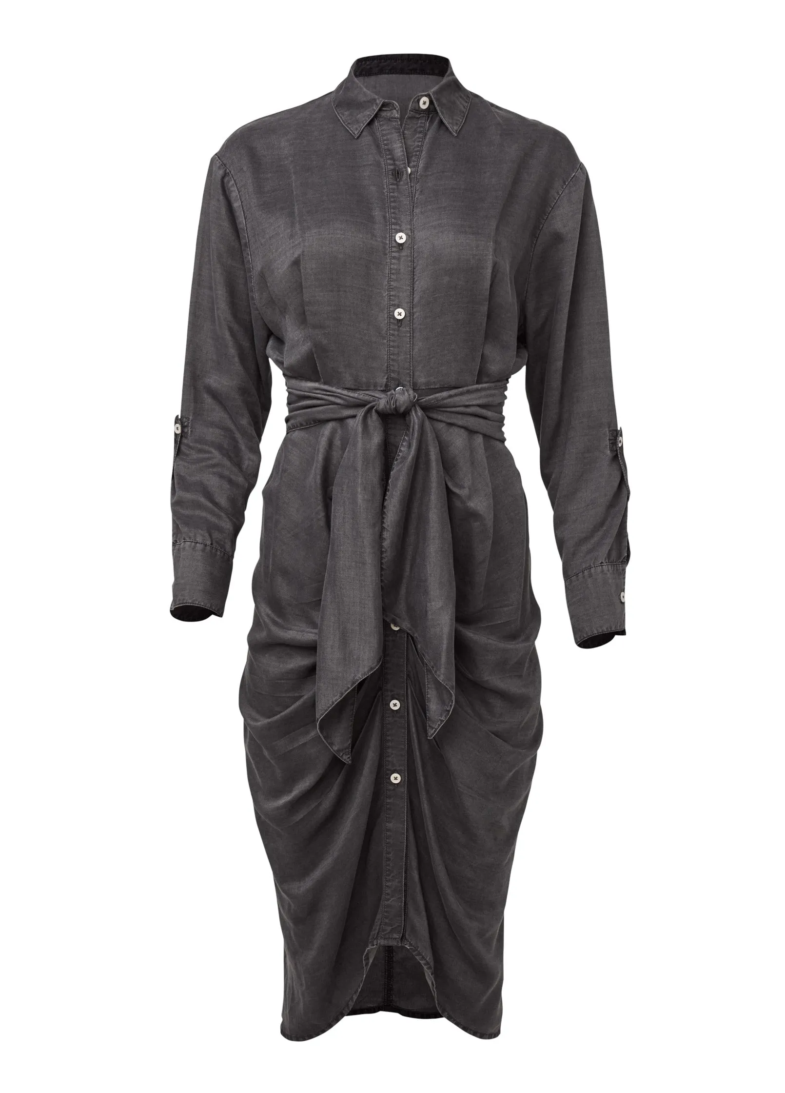 Button-Front Shirt Dress - Grey sold by VENUS product image thumbnail 5