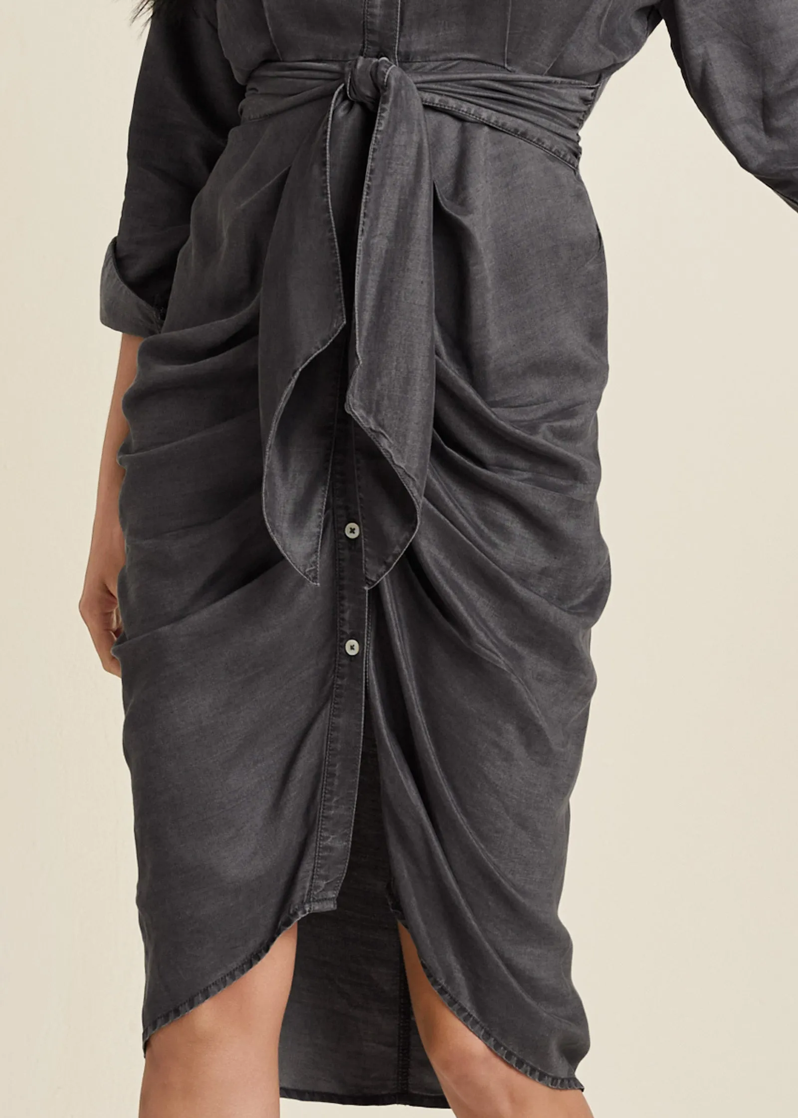 Button-Front Shirt Dress - Grey sold by VENUS product image thumbnail 3