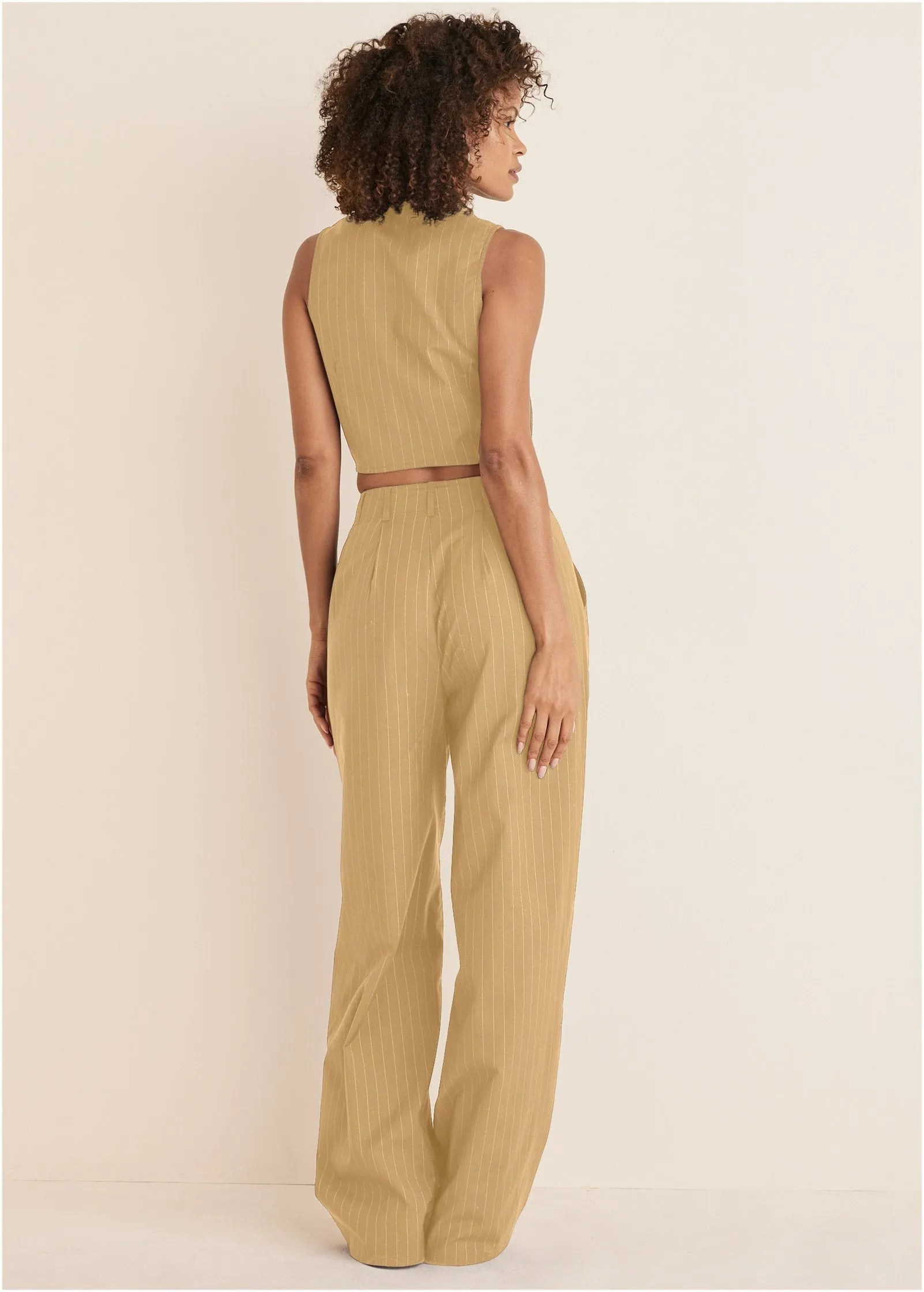 Sleeveless Cropped Suit Set - Camel sold by VENUS product image thumbnail 2