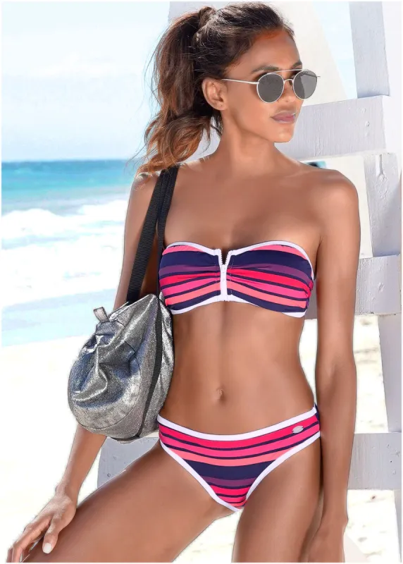 Bandeau Bikini Top - Sunburst Stripe sold by VENUS