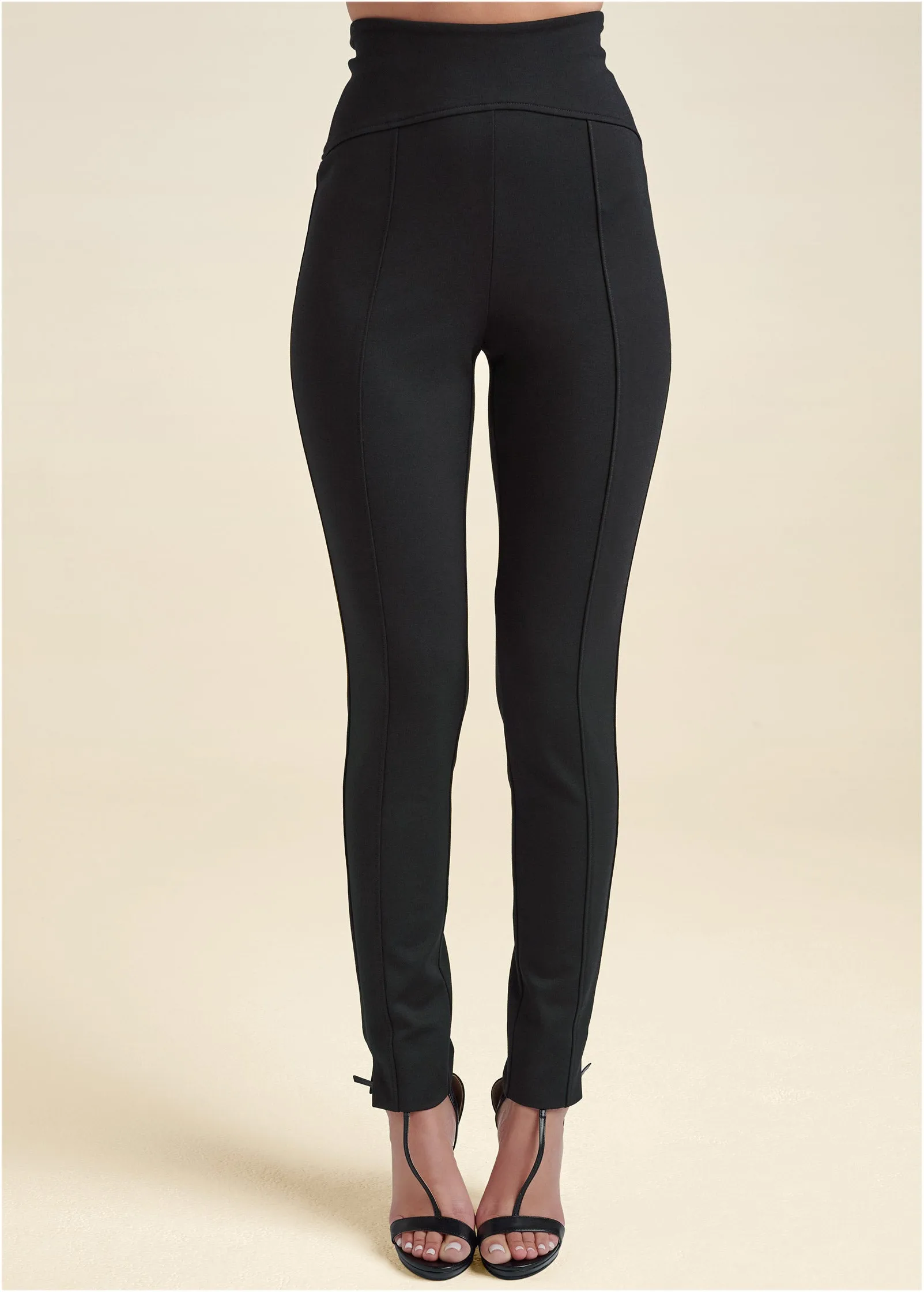 High-rise ponte pants - Black sold by VENUS
