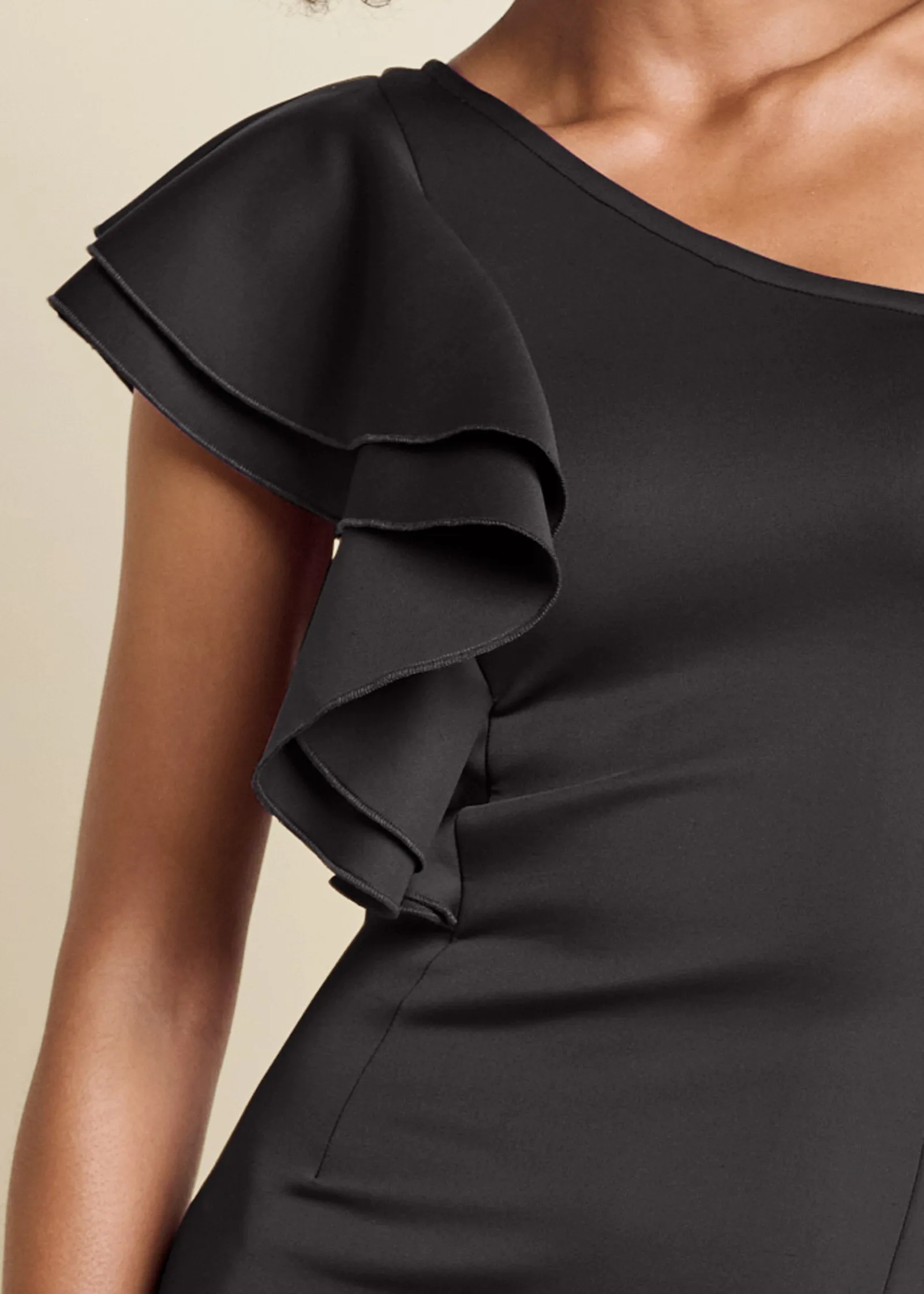 One-Shoulder Ruffle Dress - Black sold by VENUS product image thumbnail 4