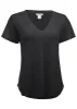 Cotton Slub V-Neck Tee - Black sold by VENUS
