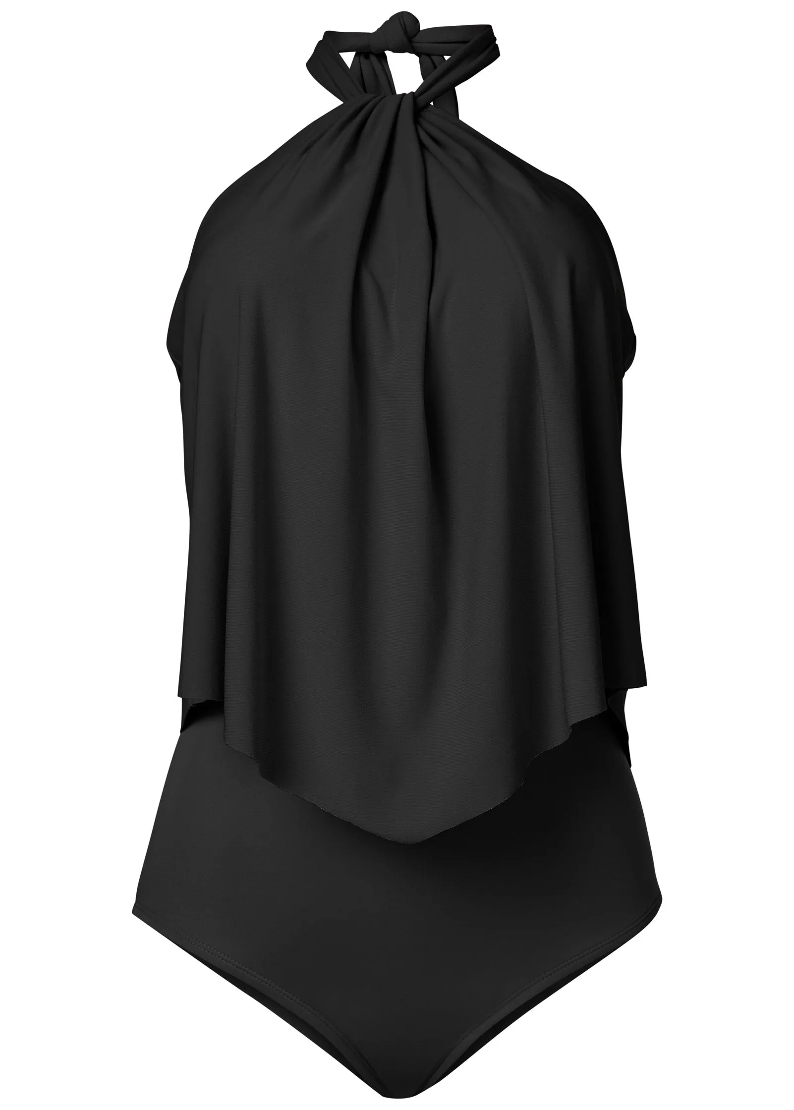 High Neck Flounce One-Piece - Black Beauty sold by VENUS product image thumbnail 5
