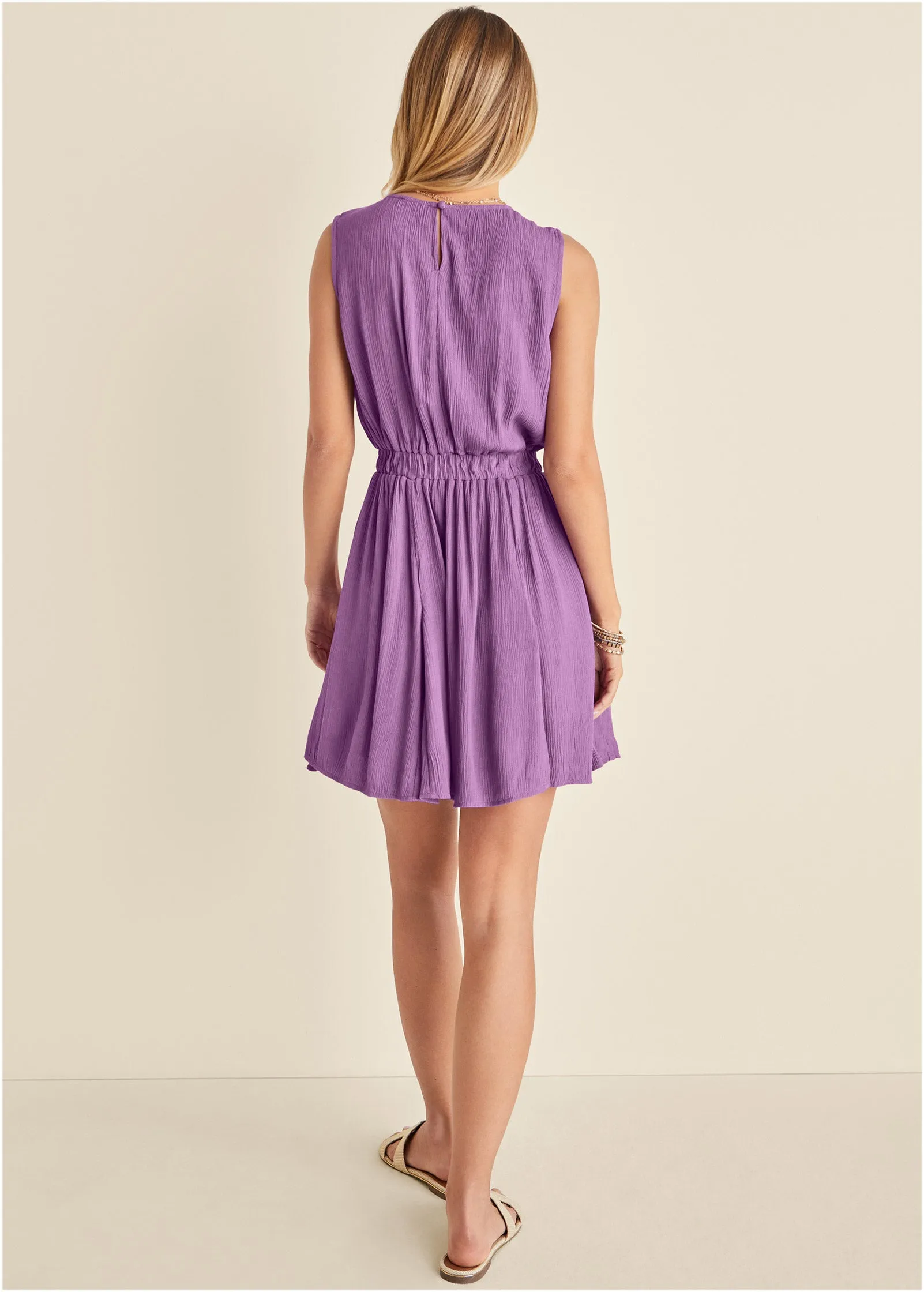 Crinkle Viscose Mini Dress - Purple sold by VENUS product image thumbnail 2