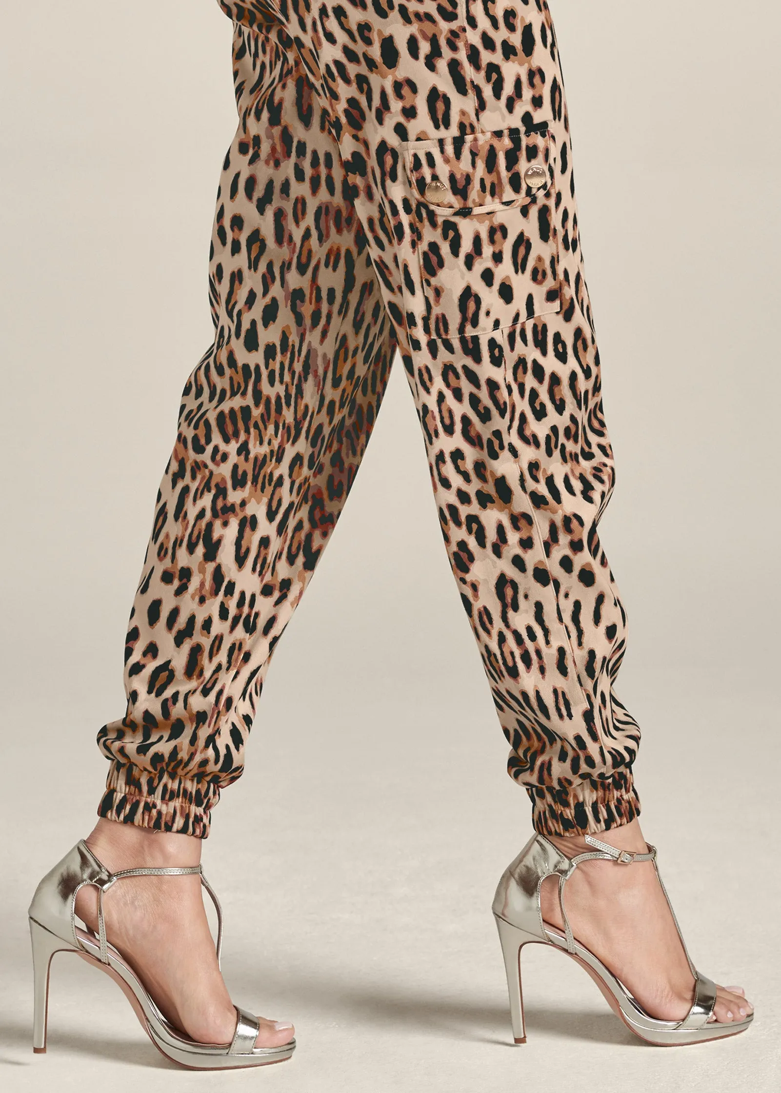 Faux Suede Leopard Print Cargo Pants - Brown Multi sold by VENUS product image thumbnail 5