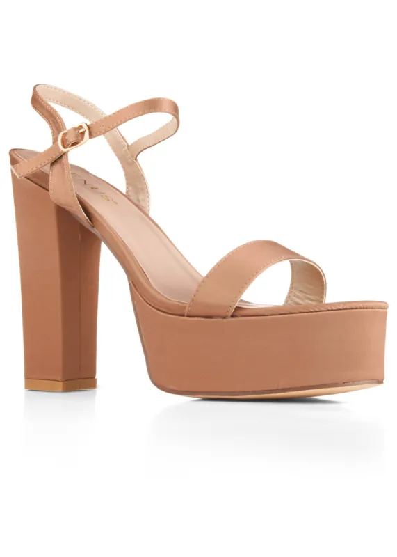 Platform Chunky Heels - Tan sold by VENUS