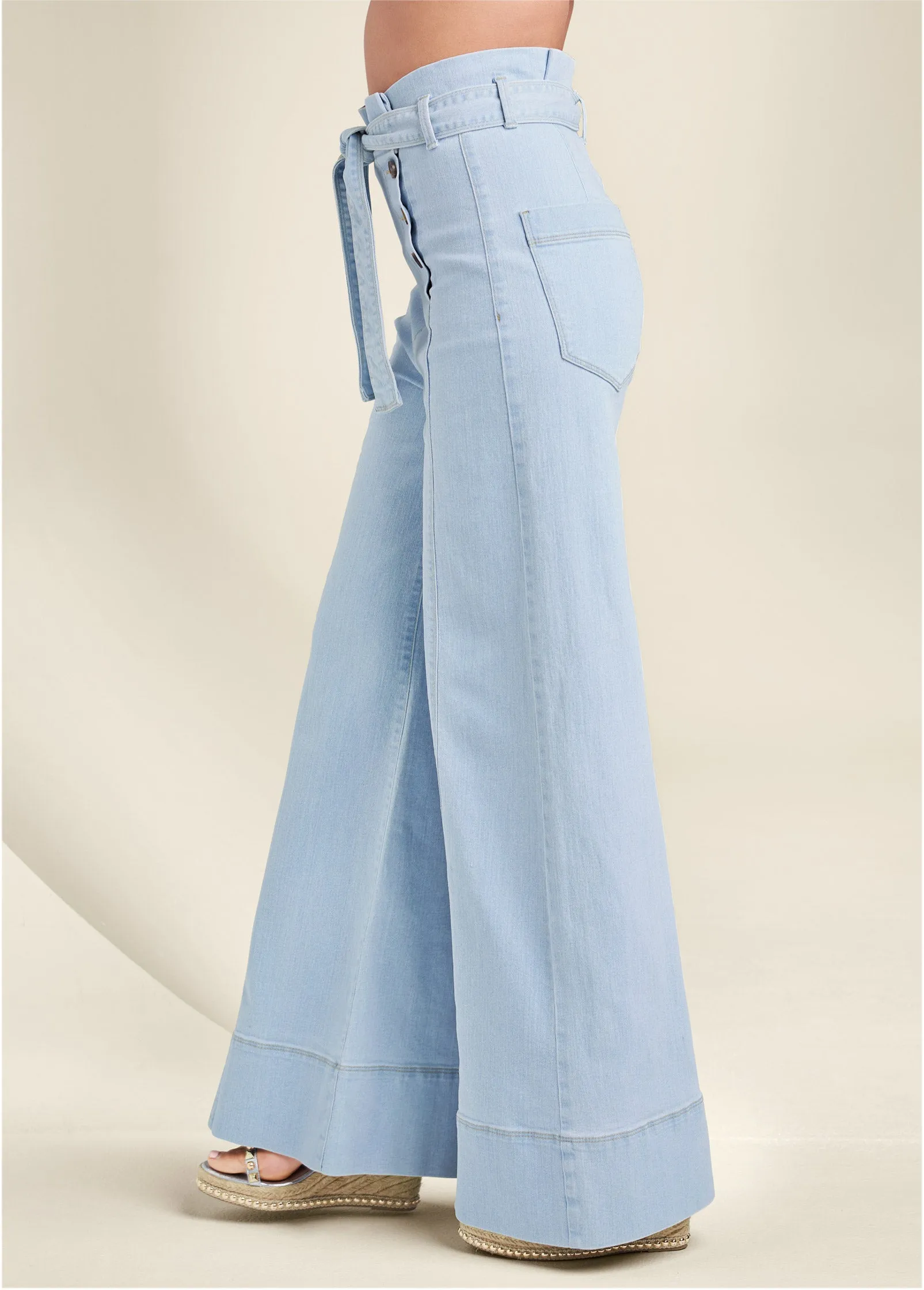 Flare Leg High Waist Jeans - Light Wash sold by VENUS product image thumbnail 3