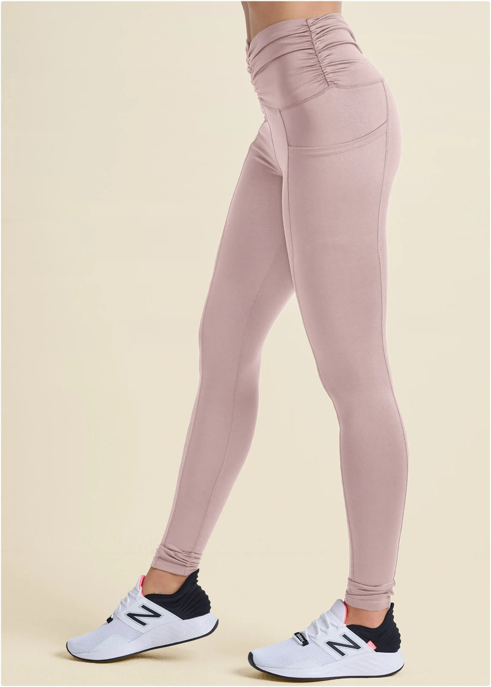Ruched Waist Leggings - Tan sold by VENUS product image thumbnail 3