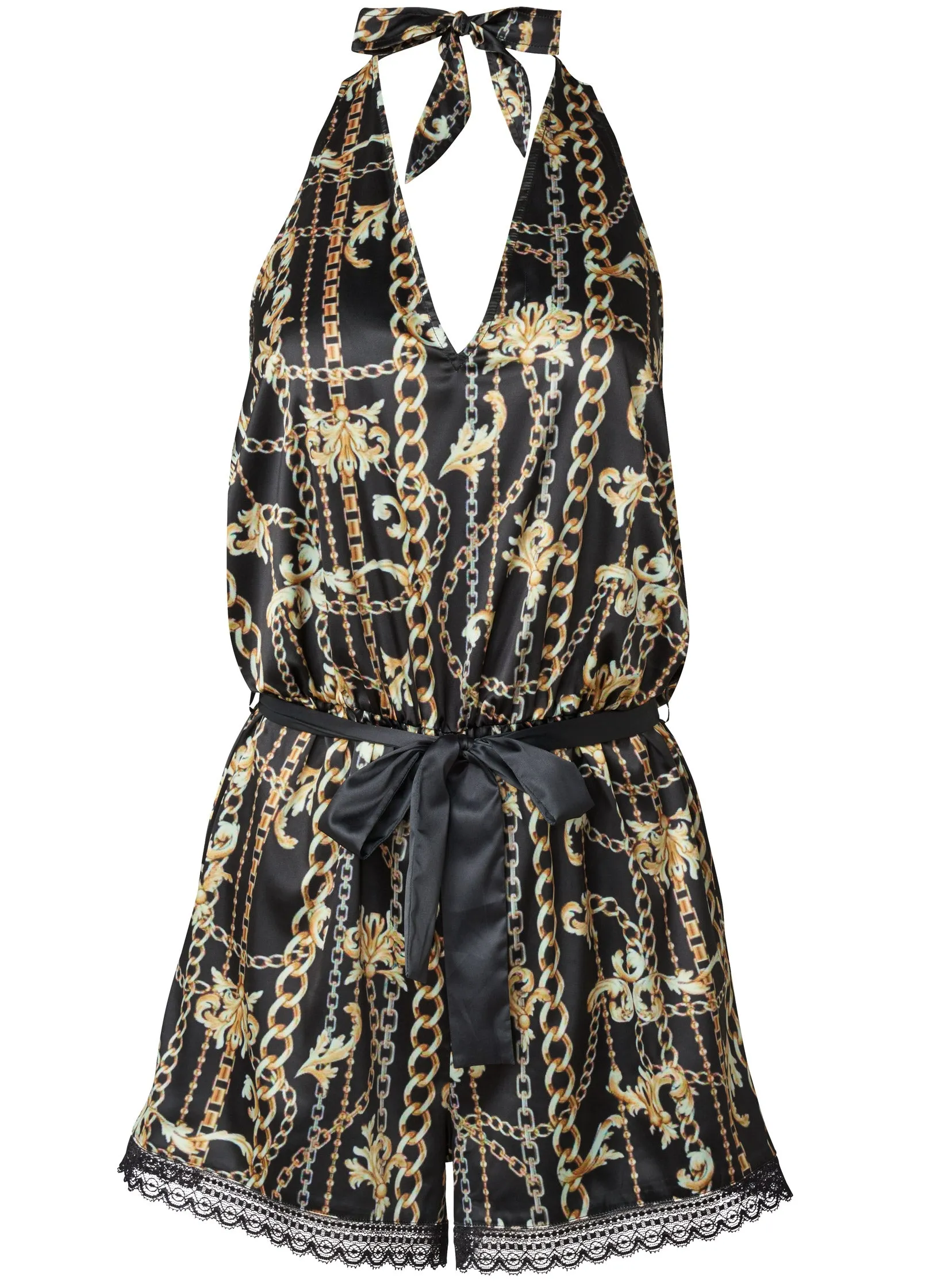 Lace Trim Sleep Romper - Santorini Swirls sold by VENUS product image thumbnail 5