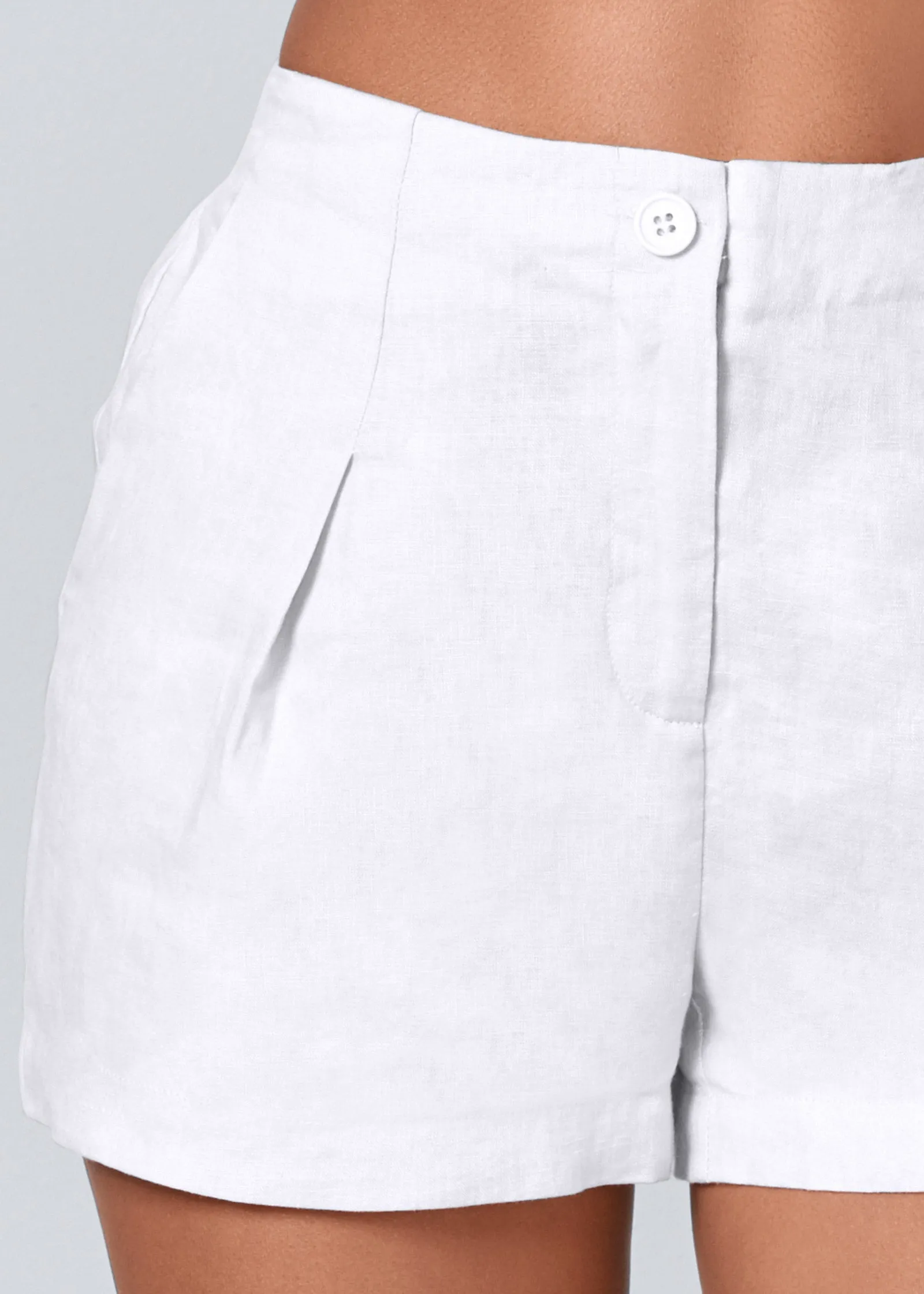Linen Shorts - White sold by VENUS product image thumbnail 4