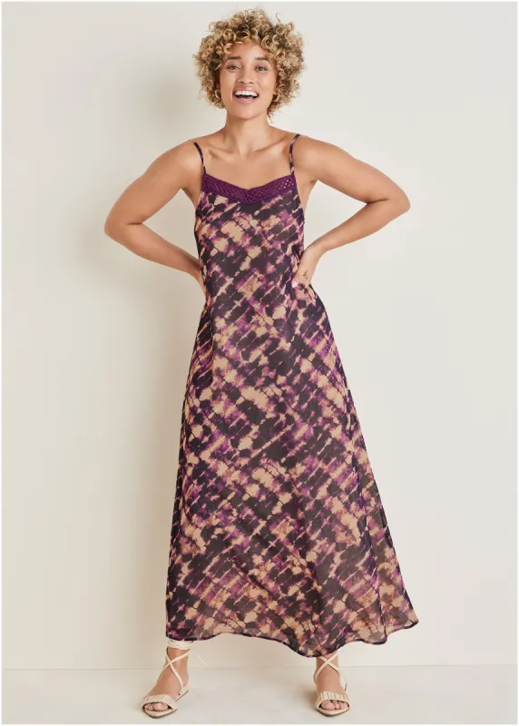Chiffon Maxi Dress - Desert Tie Dye sold by VENUS
