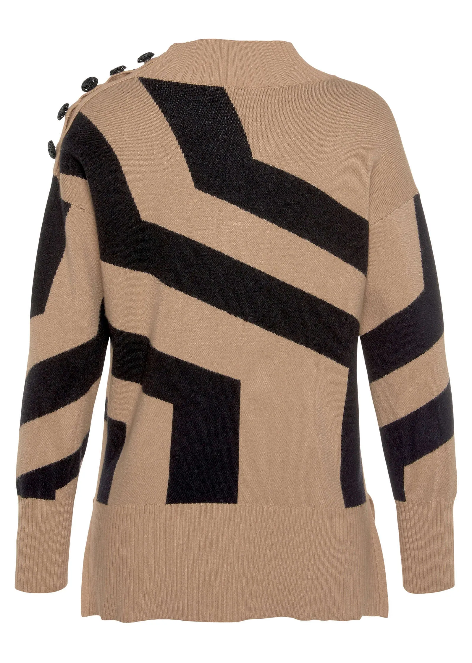 Abstract Graphic Sweater - Black & Off White sold by VENUS product image thumbnail 3