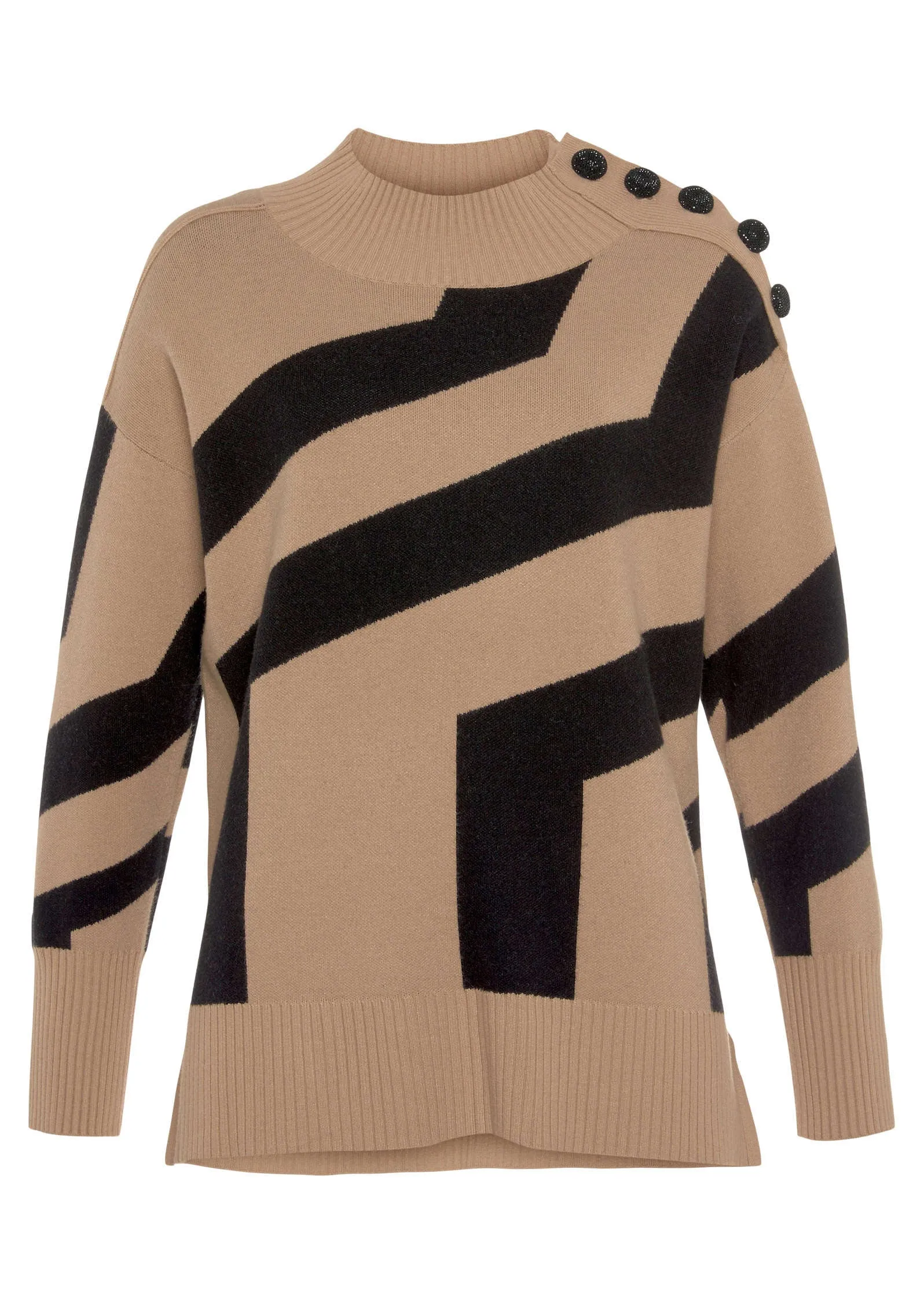 Abstract Graphic Sweater - Black & Off White sold by VENUS product image thumbnail 2