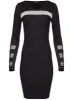 Mesh Detail Bodycon Dress - Black sold by VENUS