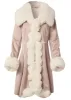Faux-Suede-And-Fur Coat - Taupe & Off White sold by VENUS