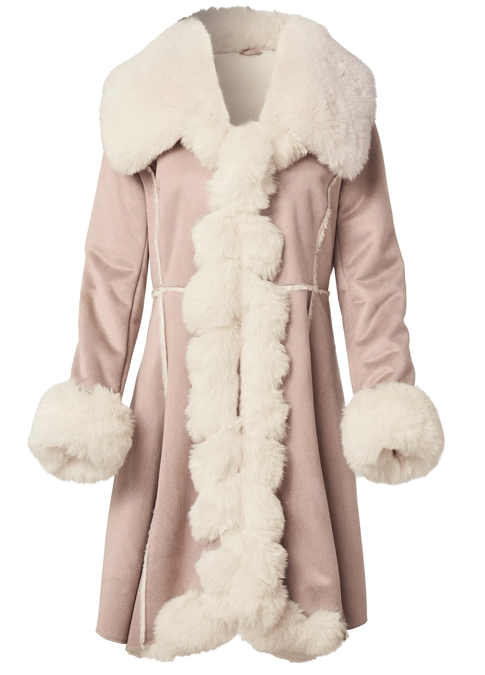 Faux-Suede-And-Fur Coat - Taupe & Off White sold by VENUS product image thumbnail 5