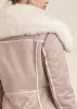 Faux-Suede-And-Fur Coat - Taupe & Off White sold by VENUS