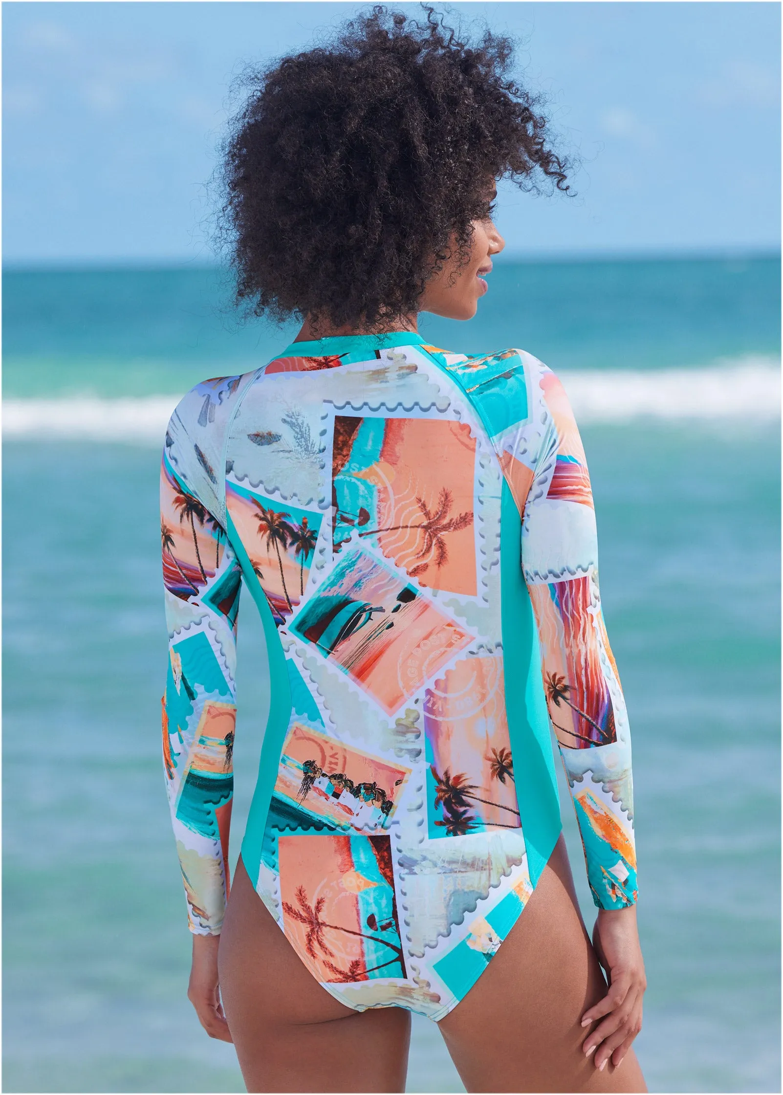 RASH GUARD ONE-PIECE - Vacation Letter sold by VENUS product image thumbnail 2