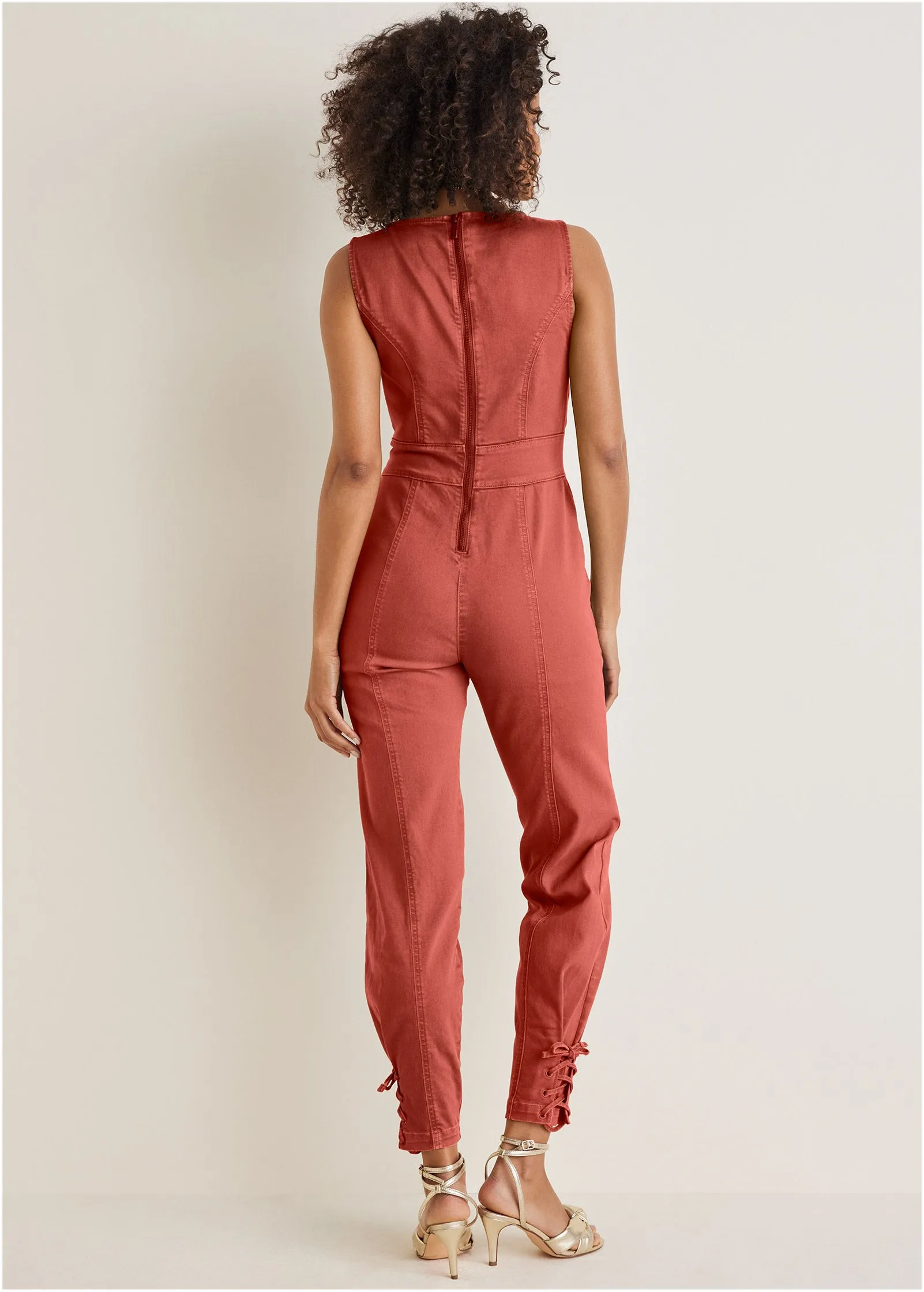 Twill Utility Jumpsuit - Burnt Orange sold by VENUS product image thumbnail 2