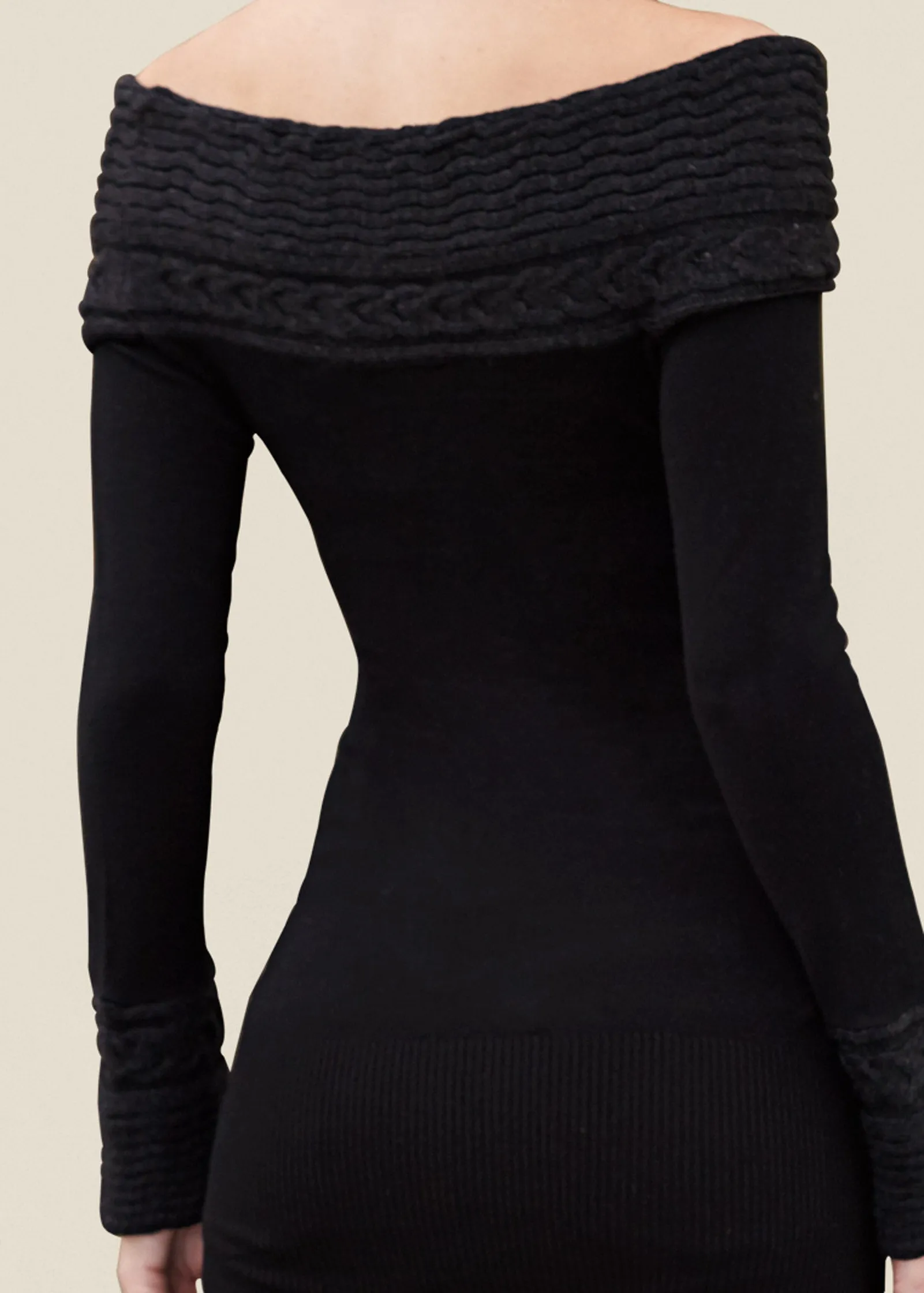 Cable Detail Tunic Sweater - Black sold by VENUS product image thumbnail 4