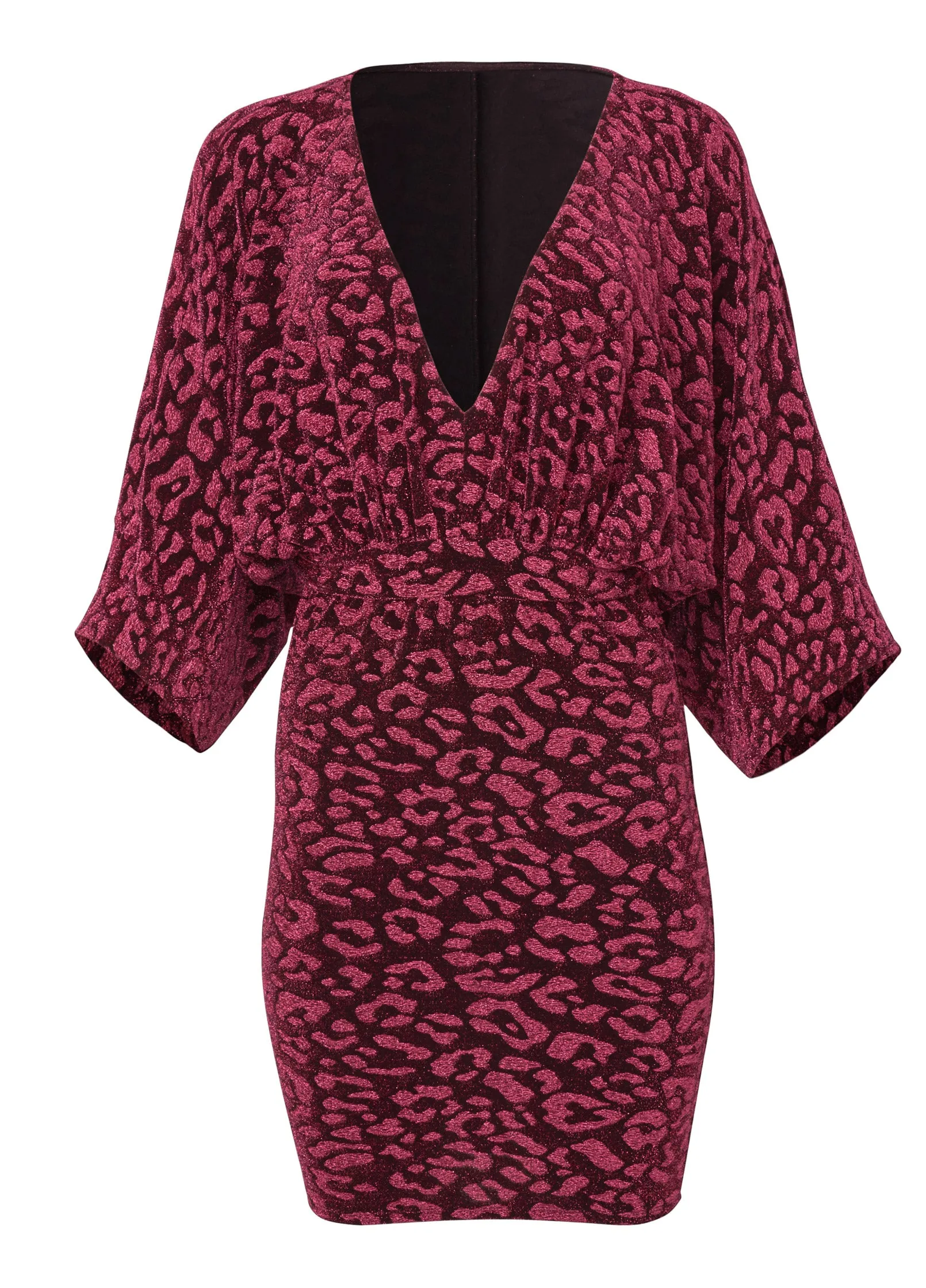 Metallic Leopard Mini Dress - Black & Pink sold by VENUS product image thumbnail 4