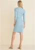 Ponte Tie Waist Dress - Light Blue sold by VENUS