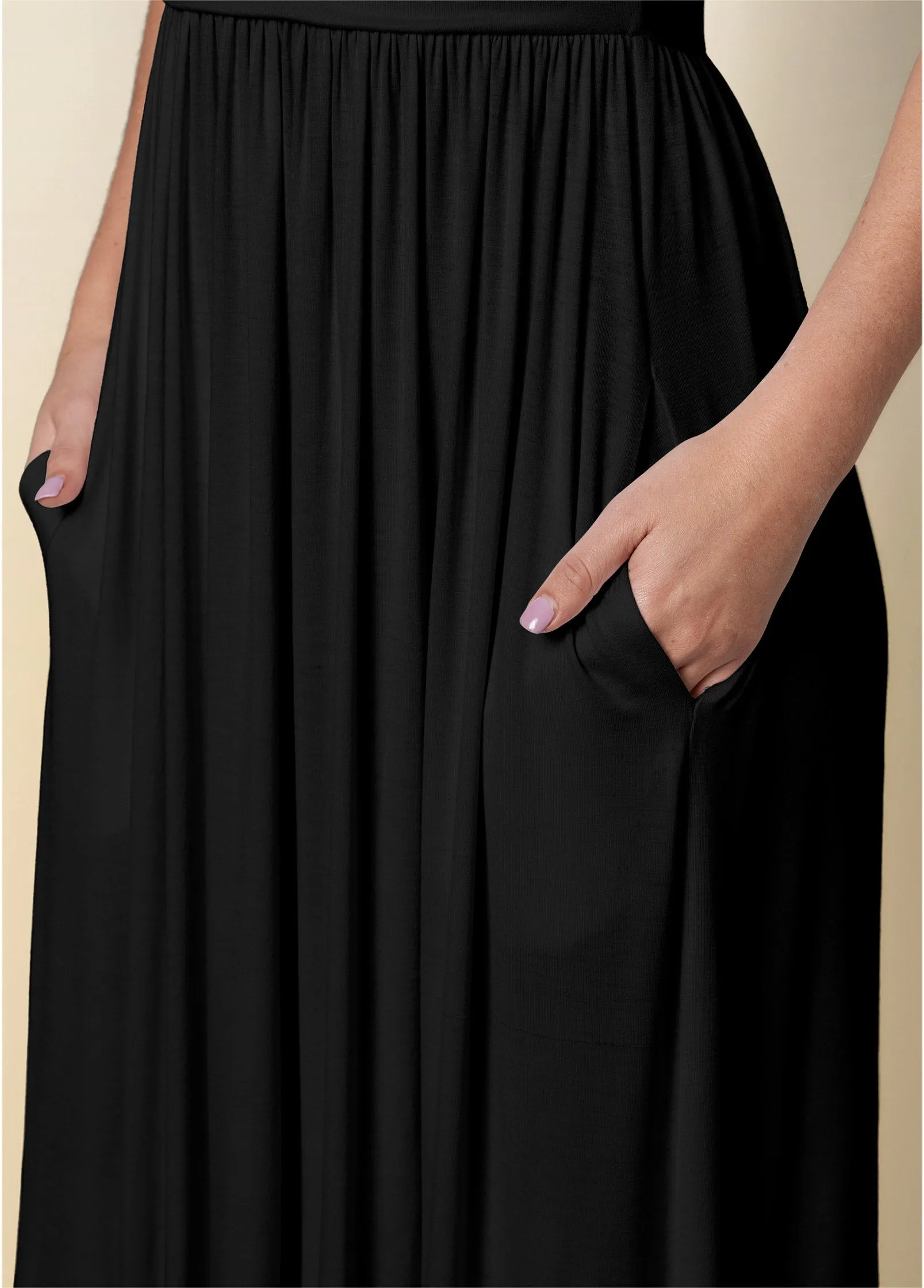 Maxi Dress With Pockets - Black sold by VENUS product image thumbnail 4