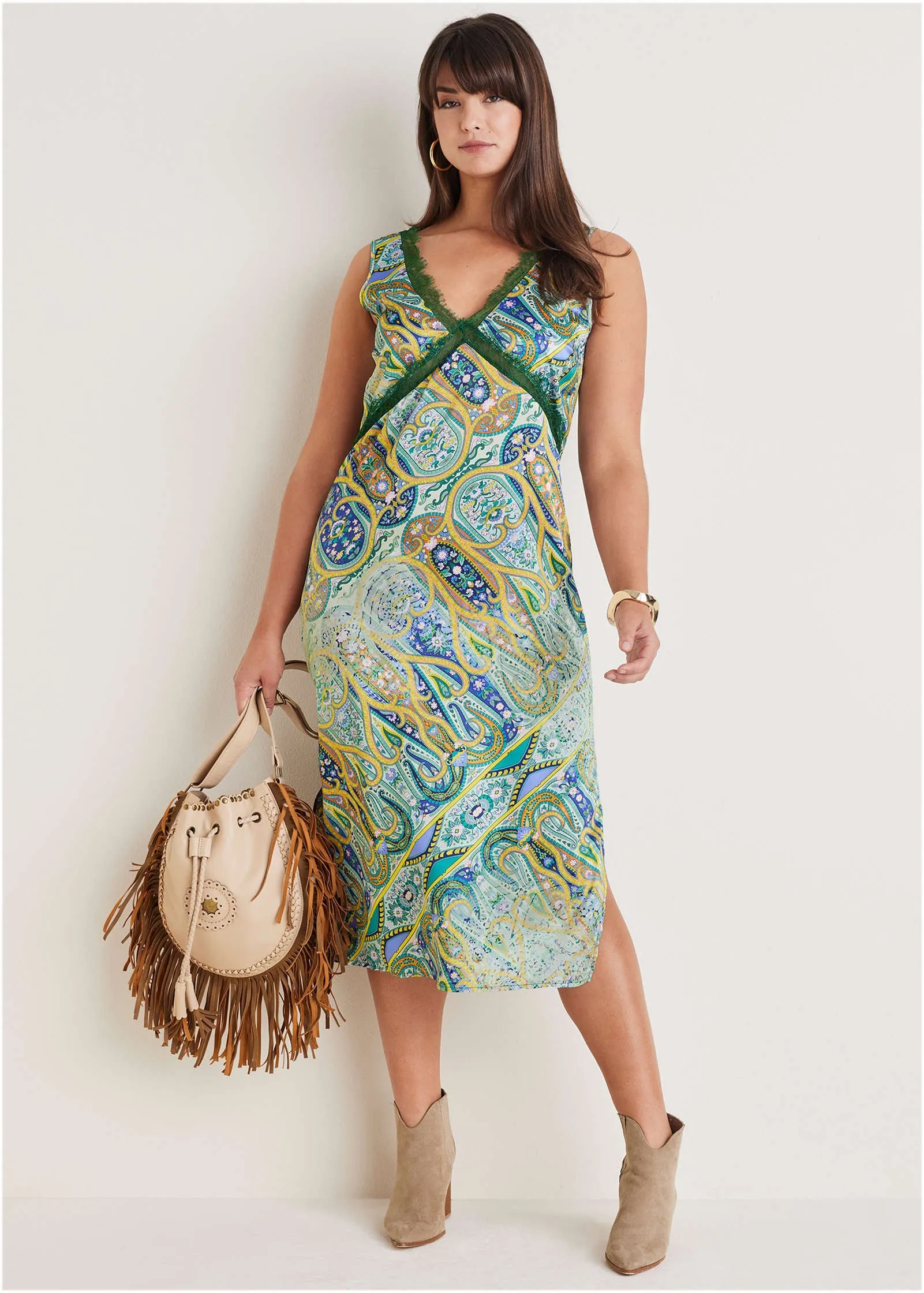 Lace Trim Midi Dress - Ethereal Paisley sold by VENUS product image thumbnail 5