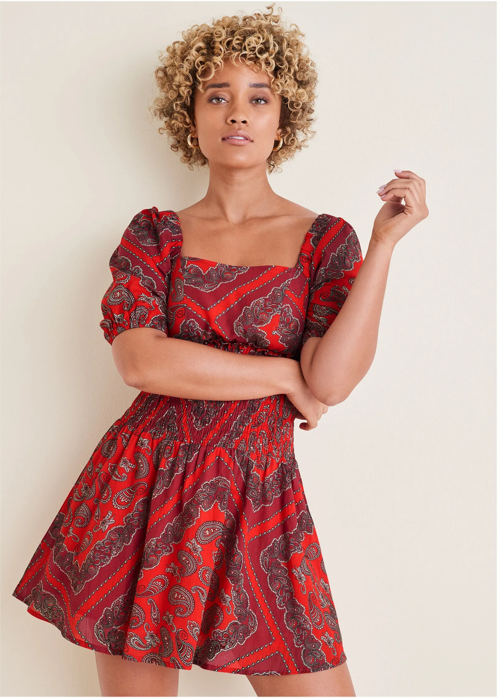 Cotton Voile Mini Dress - Bandana Red sold by VENUS product image thumbnail 5