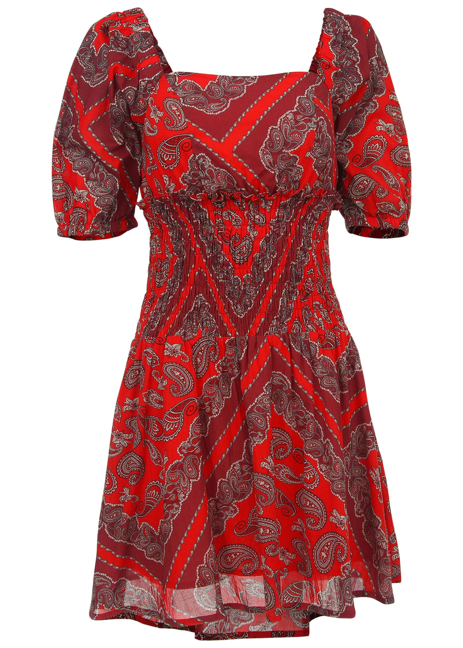 Cotton Voile Mini Dress - Bandana Red sold by VENUS product image thumbnail 3