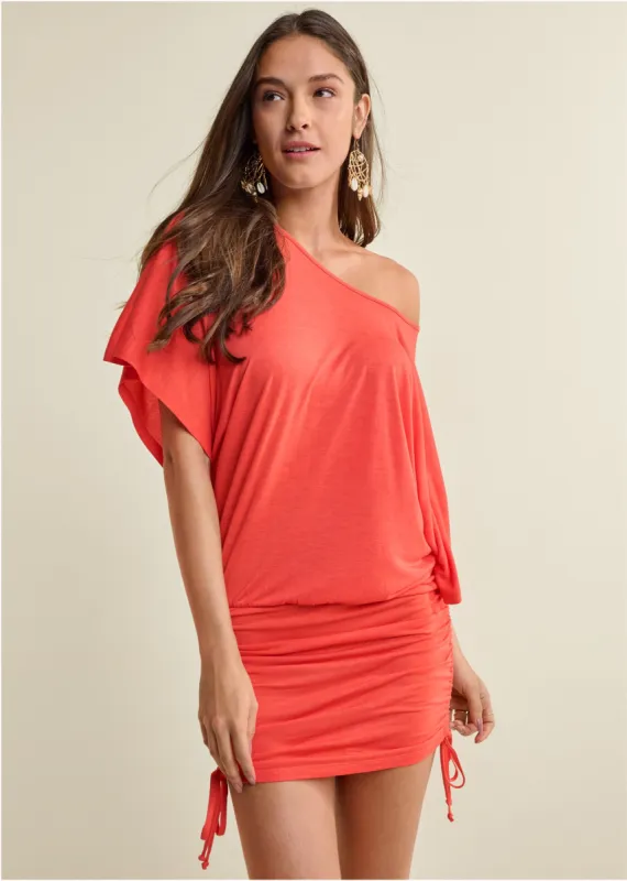Banded Convertible Dress - Orange sold by VENUS