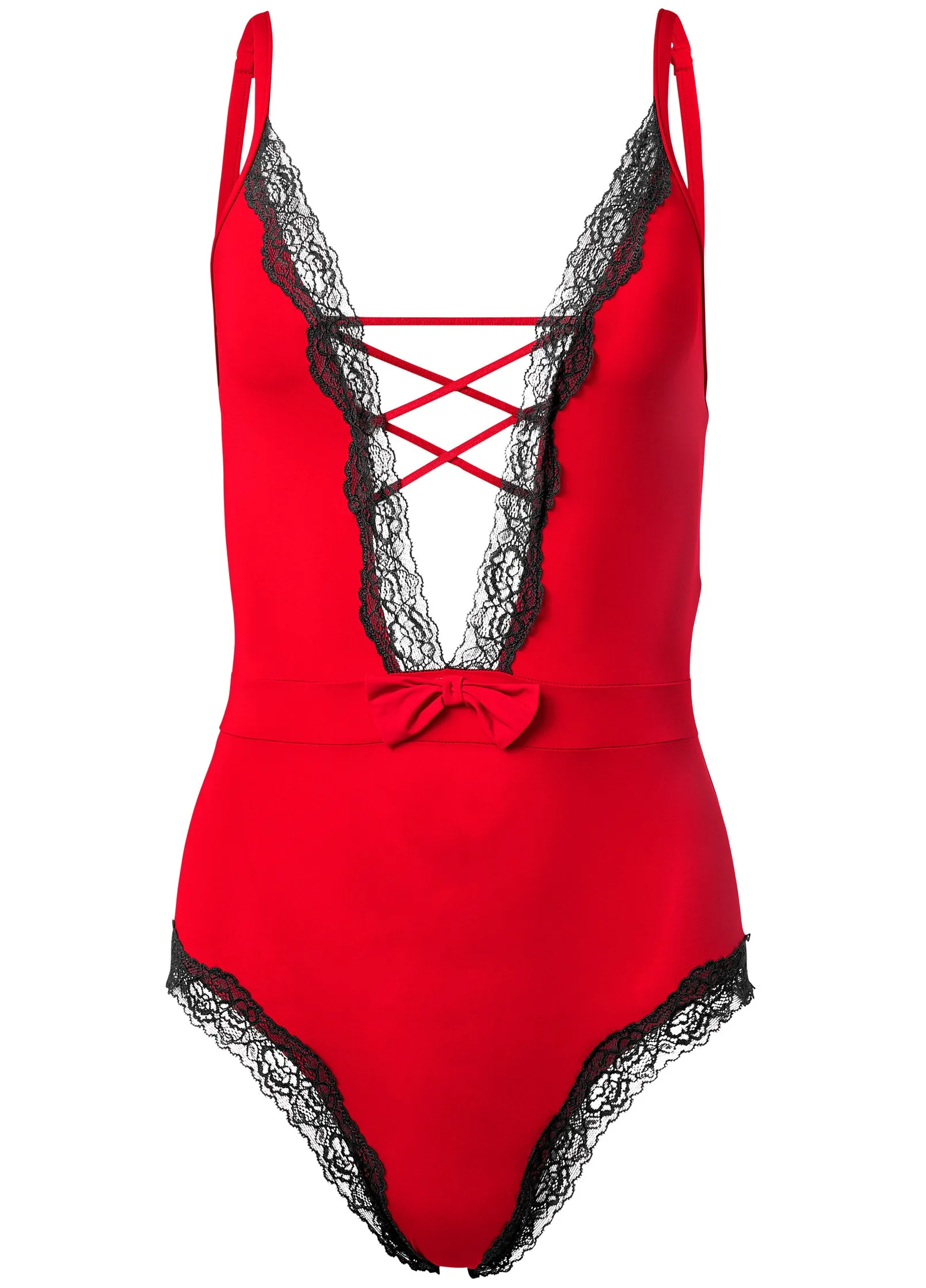 Lace-Up Teddy - Red & Black sold by VENUS product image thumbnail 3