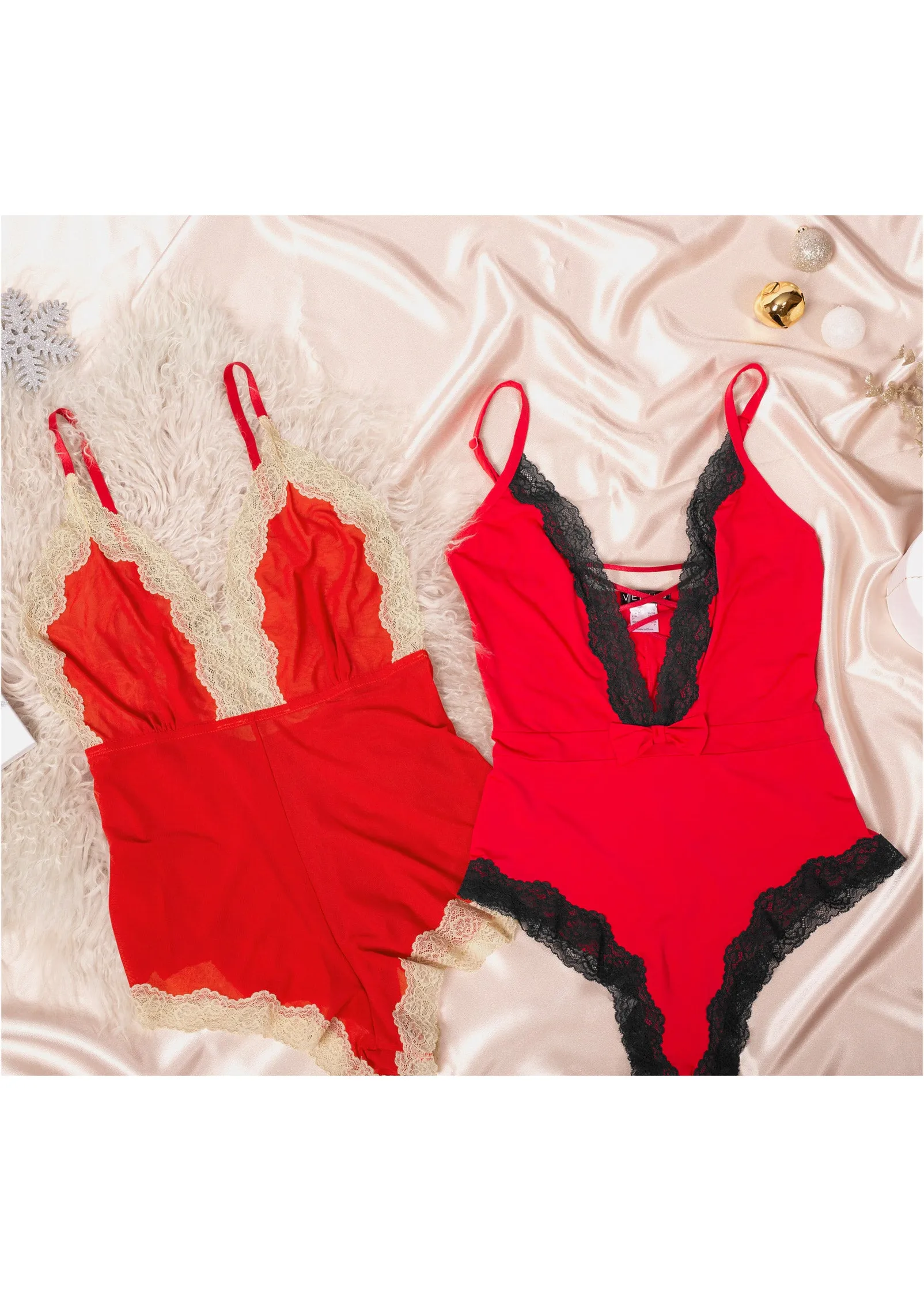 Lace-Up Teddy - Red & Black sold by VENUS product image thumbnail 4